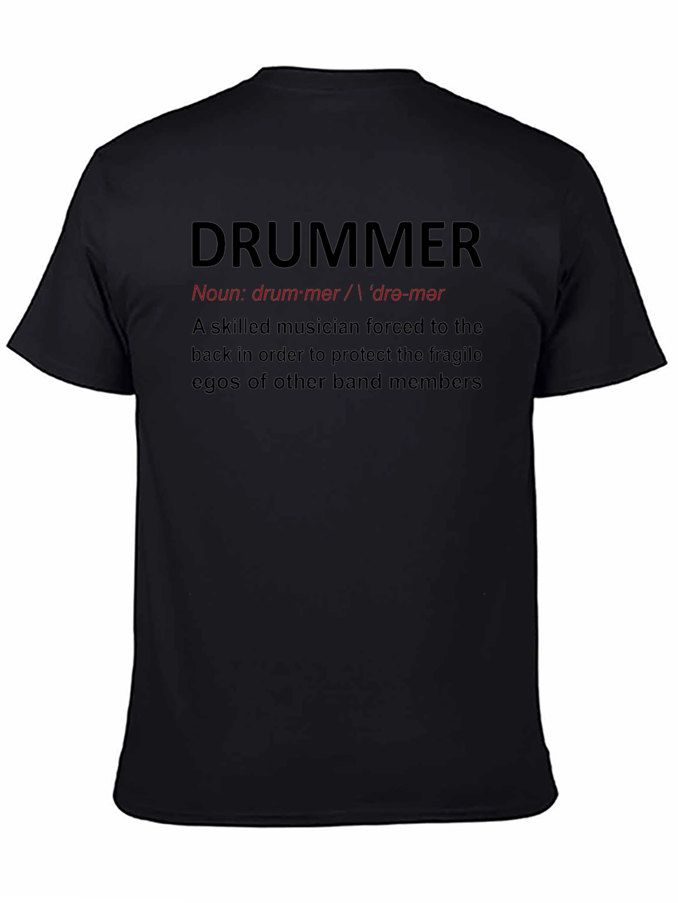 Drummer Definition Black T-Shirt - Musician Humor