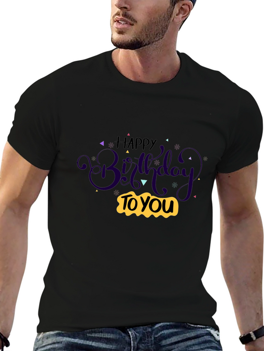 Happy Birthday Graphic Tee - Black