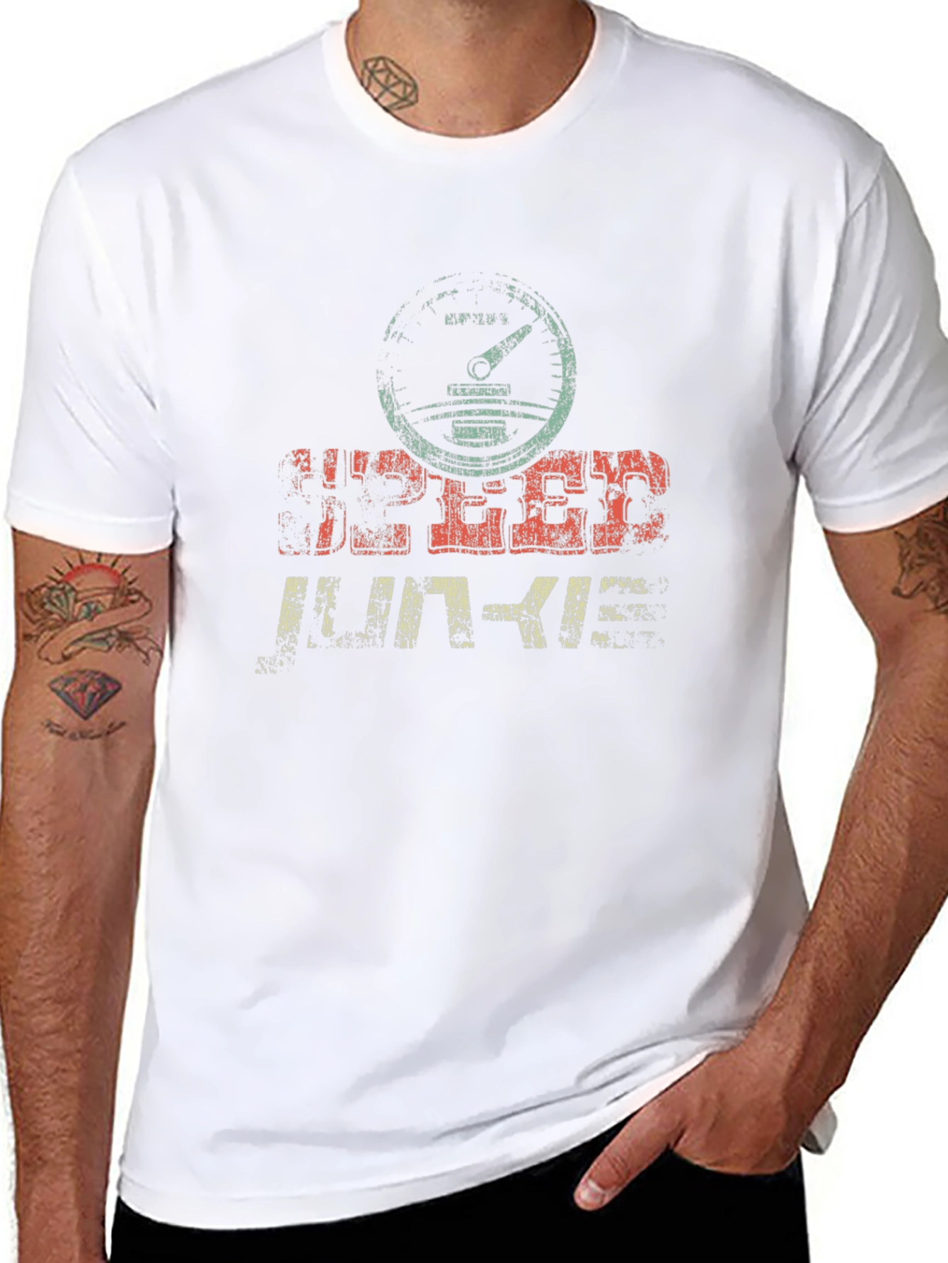 Speed Junkie Graphic T-Shirt - Distressed Design