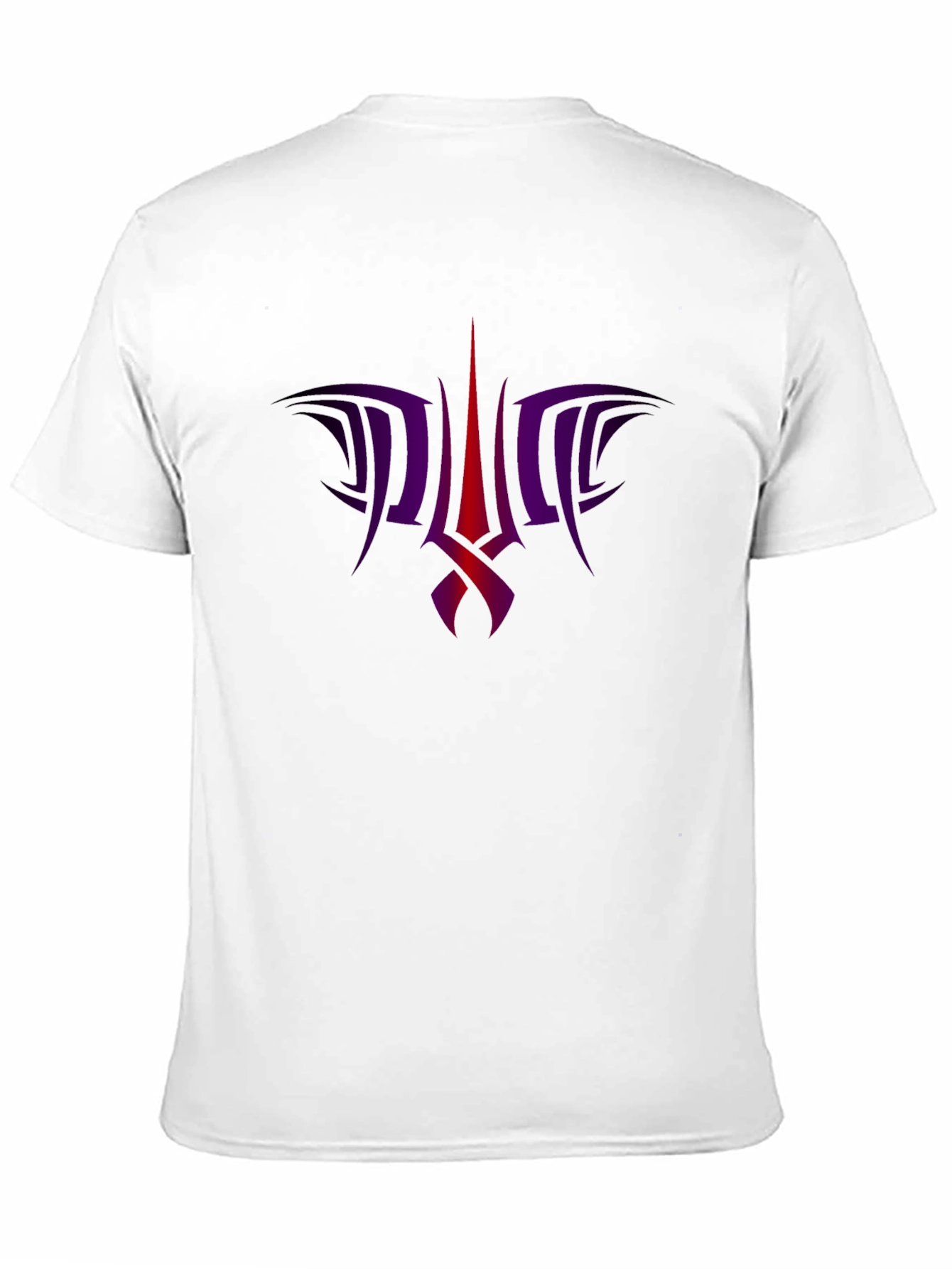 Black Tee with Abstract Purple & Red Graphic