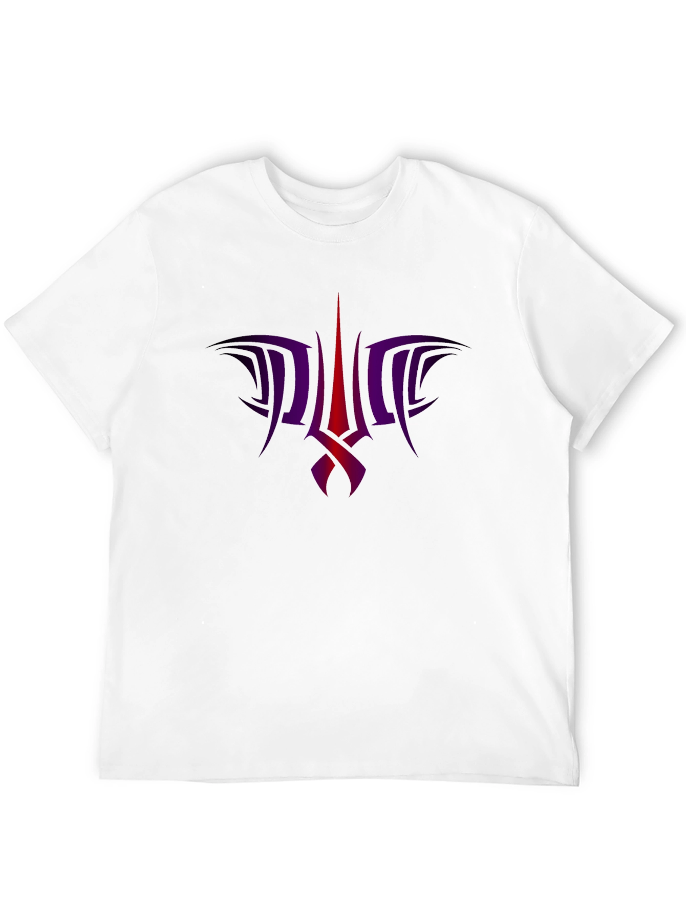 Black Tee with Abstract Purple & Red Graphic