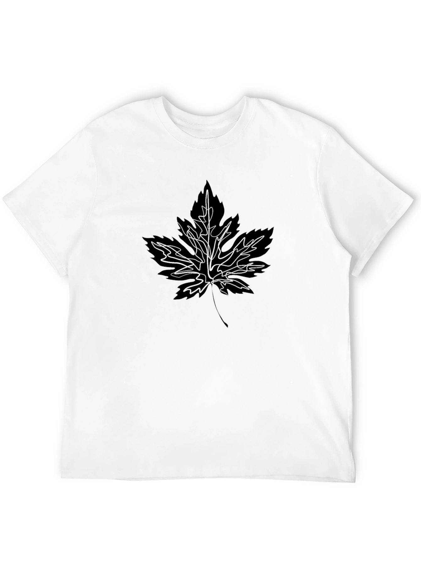 Black Leaf Graphic Tee - Modern Casual Style