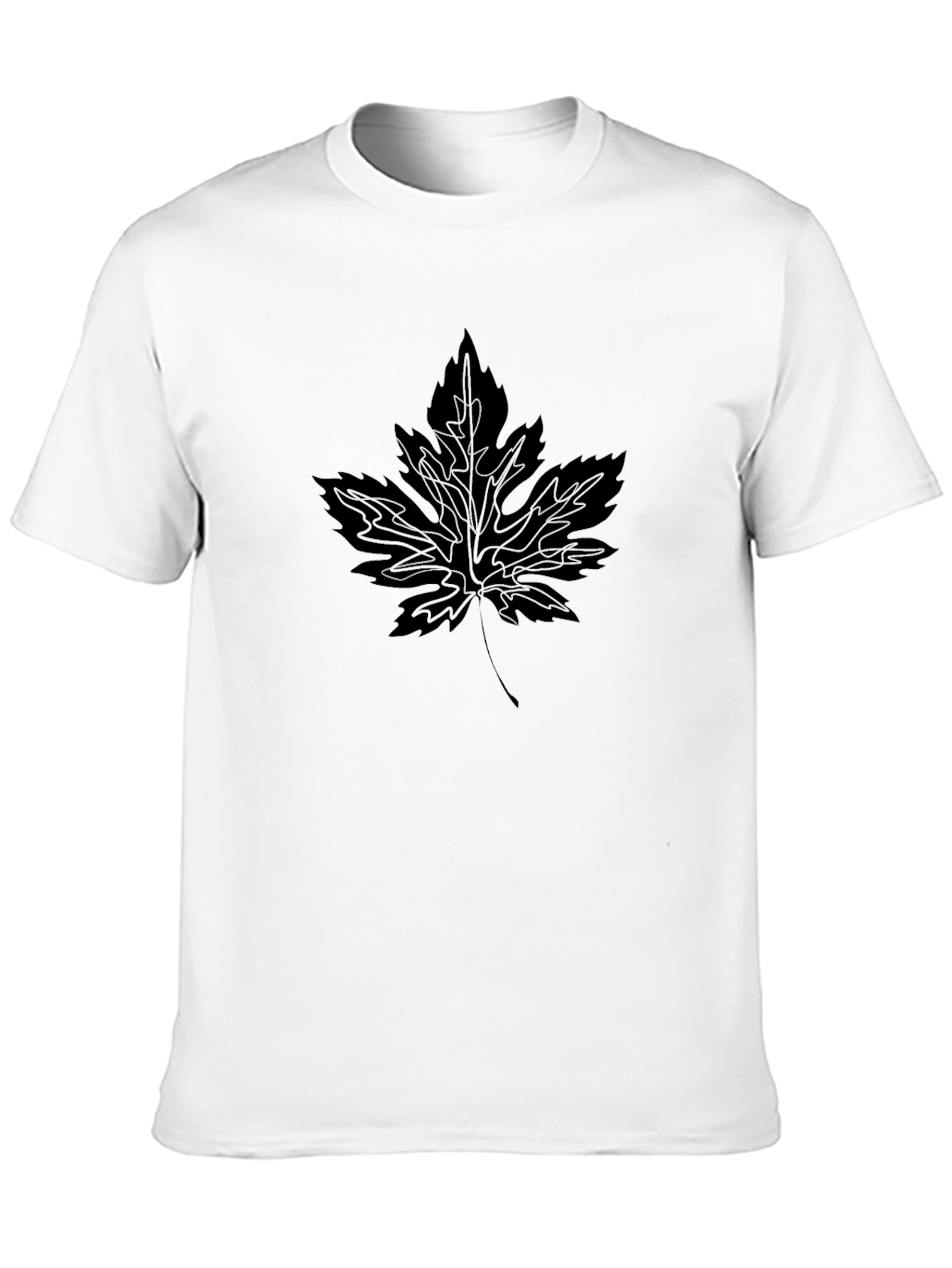 Black Leaf Graphic Tee - Modern Casual Style
