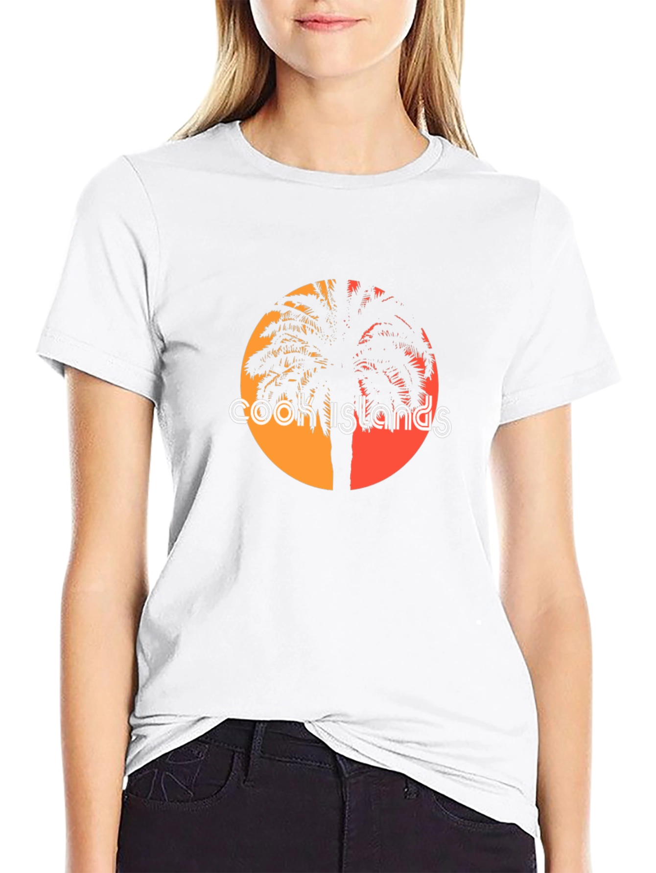 Cook Islands Palm Tee - Black