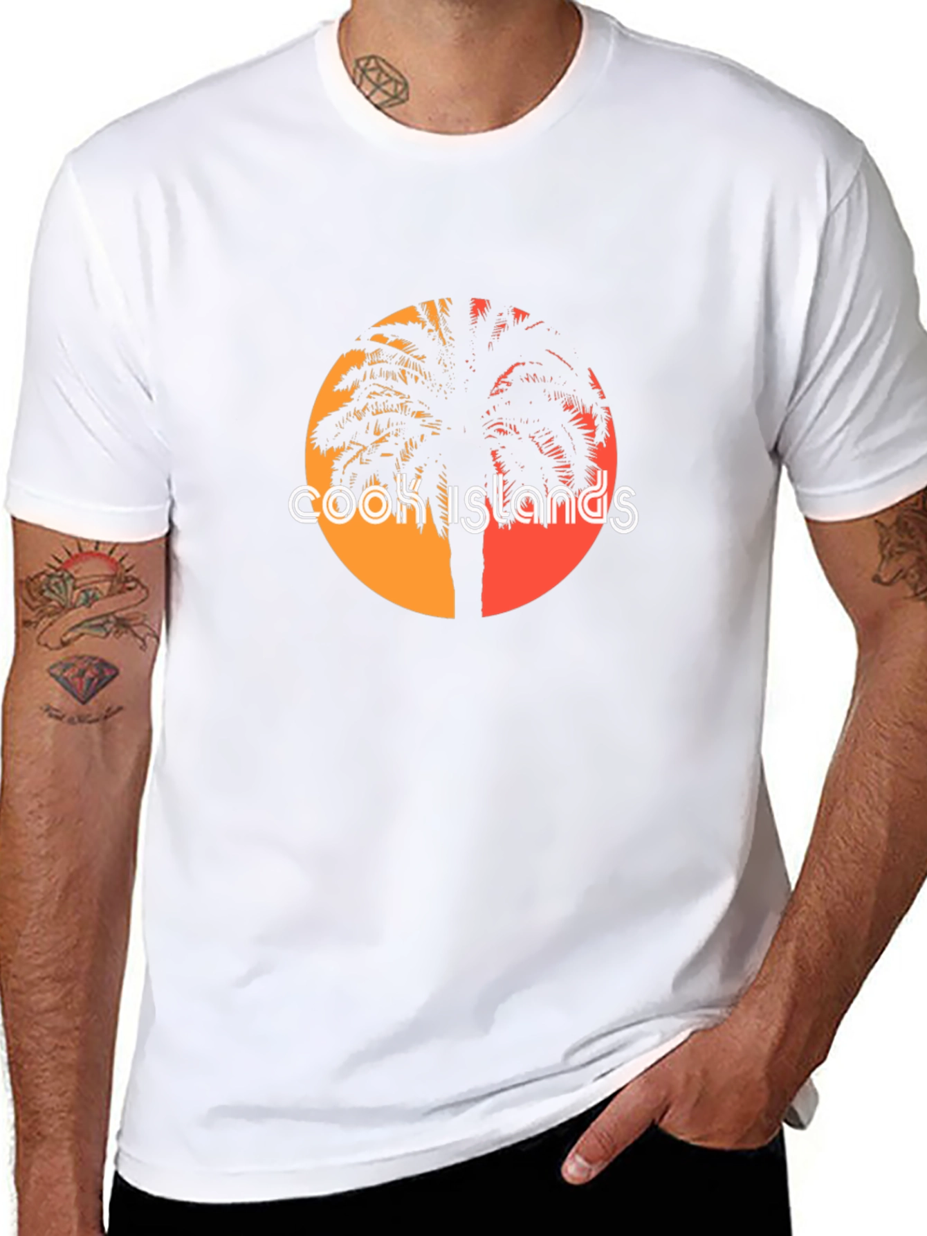 Cook Islands Palm Tee - Black