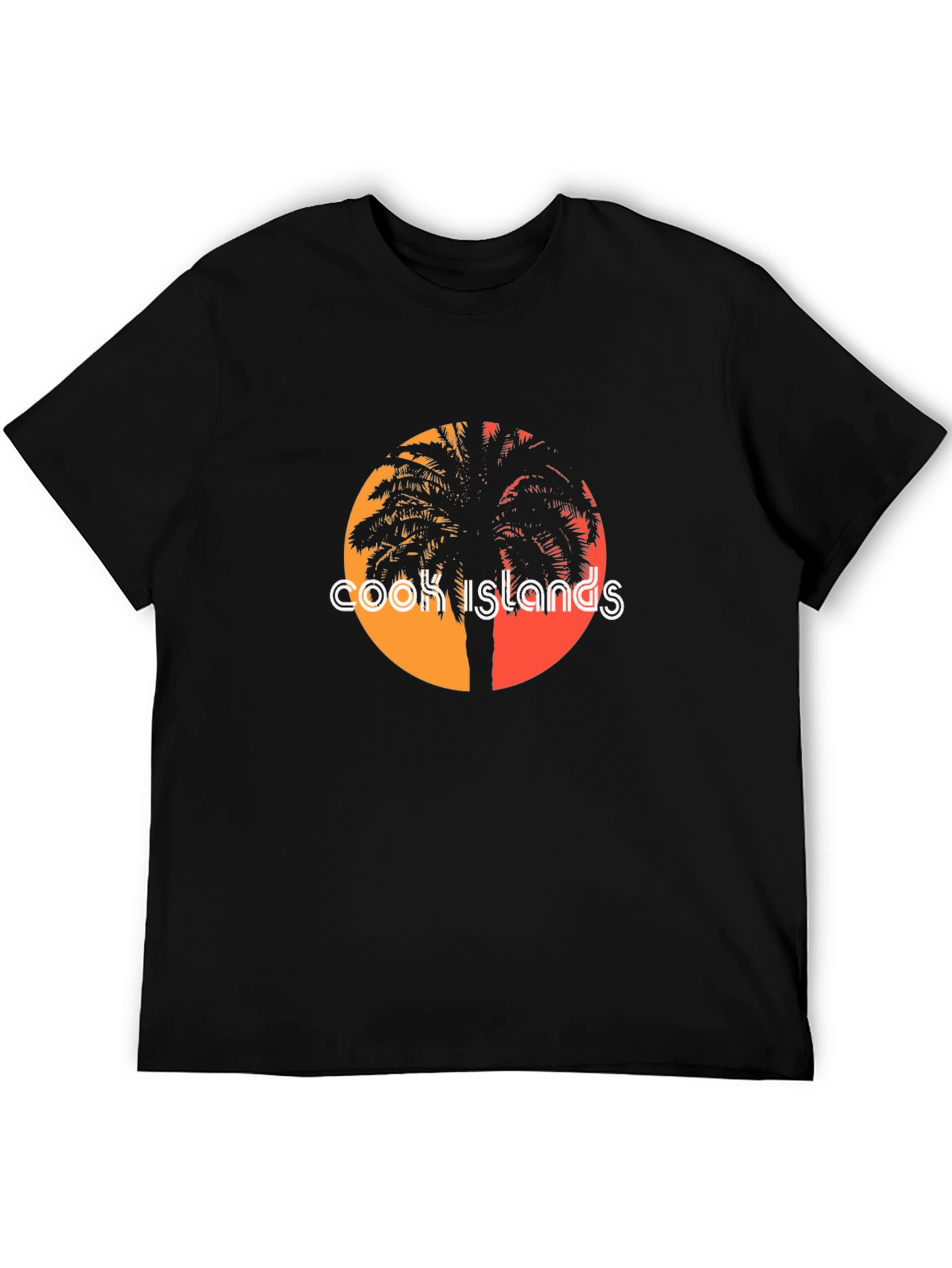 Cook Islands Palm Tee - Black