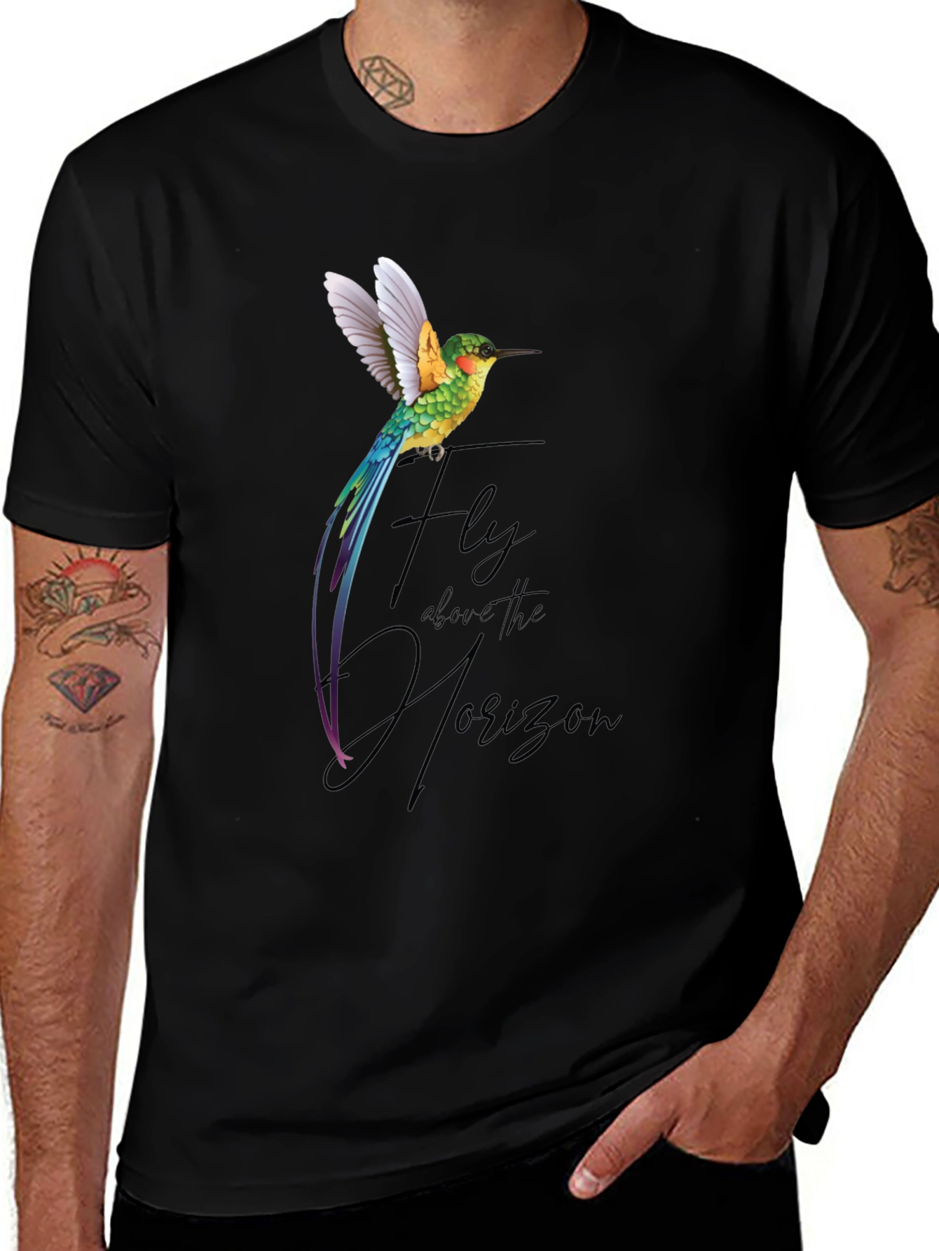 Hummingbird Graphic T-Shirt - Fly Above the Horizon
