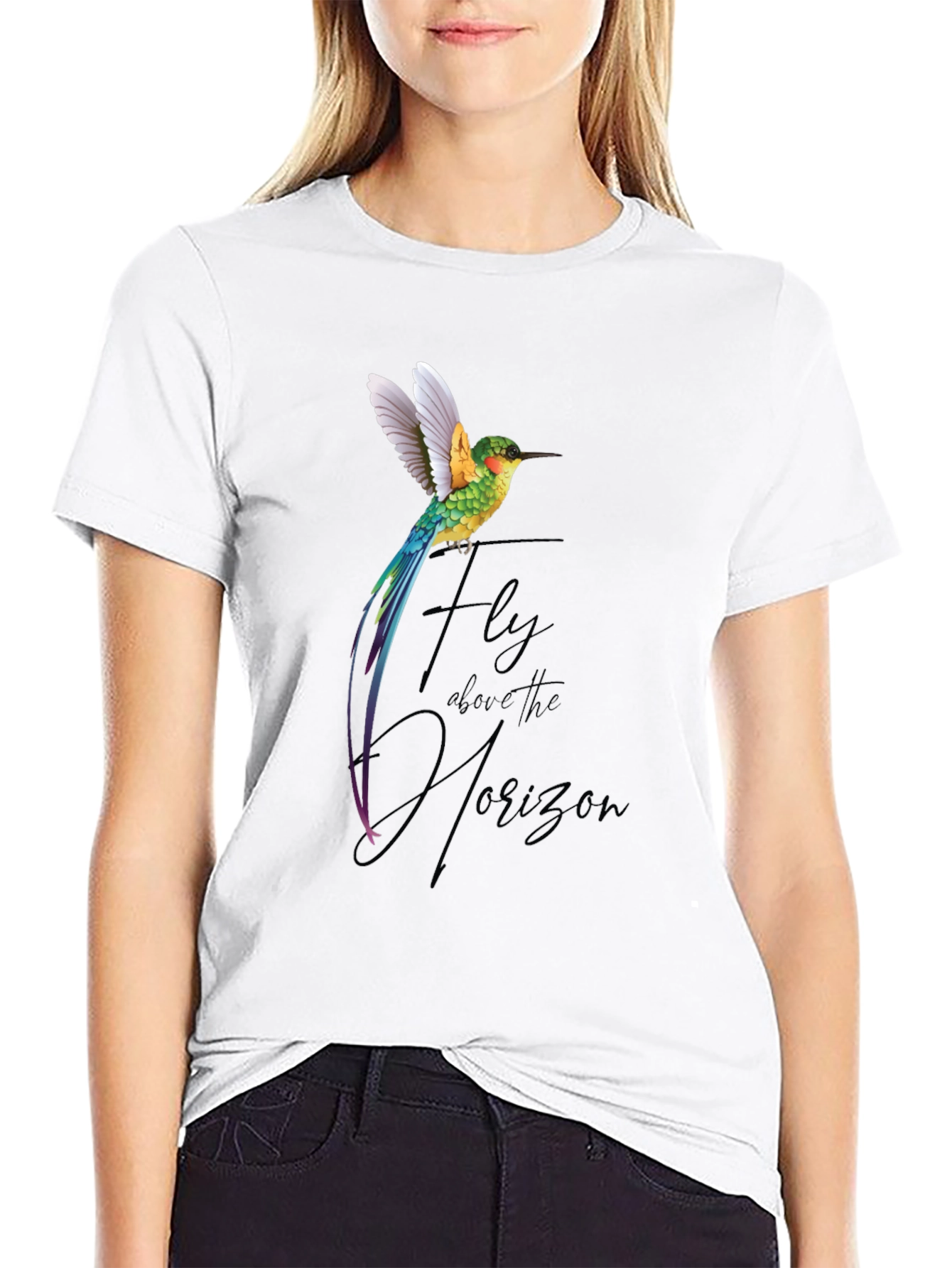 Hummingbird Graphic T-Shirt - Fly Above the Horizon
