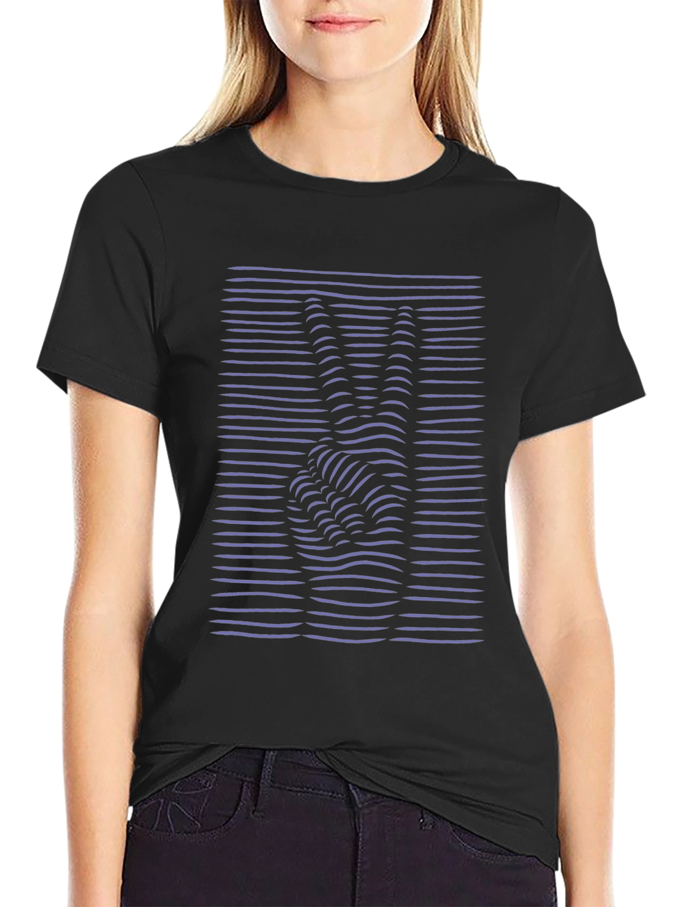 Peace Sign Optical Illusion T-Shirt - Black