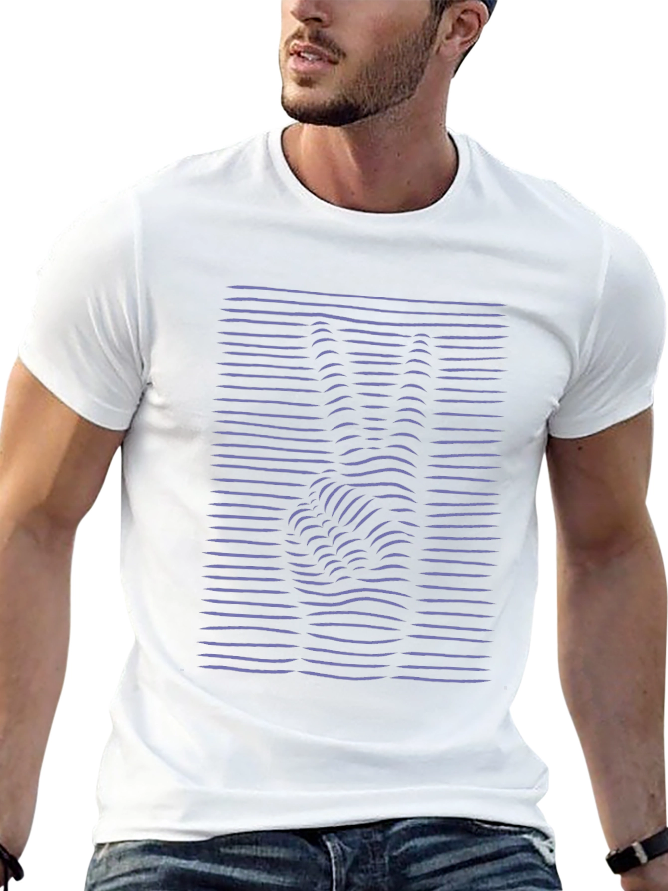 Peace Sign Optical Illusion T-Shirt - Black