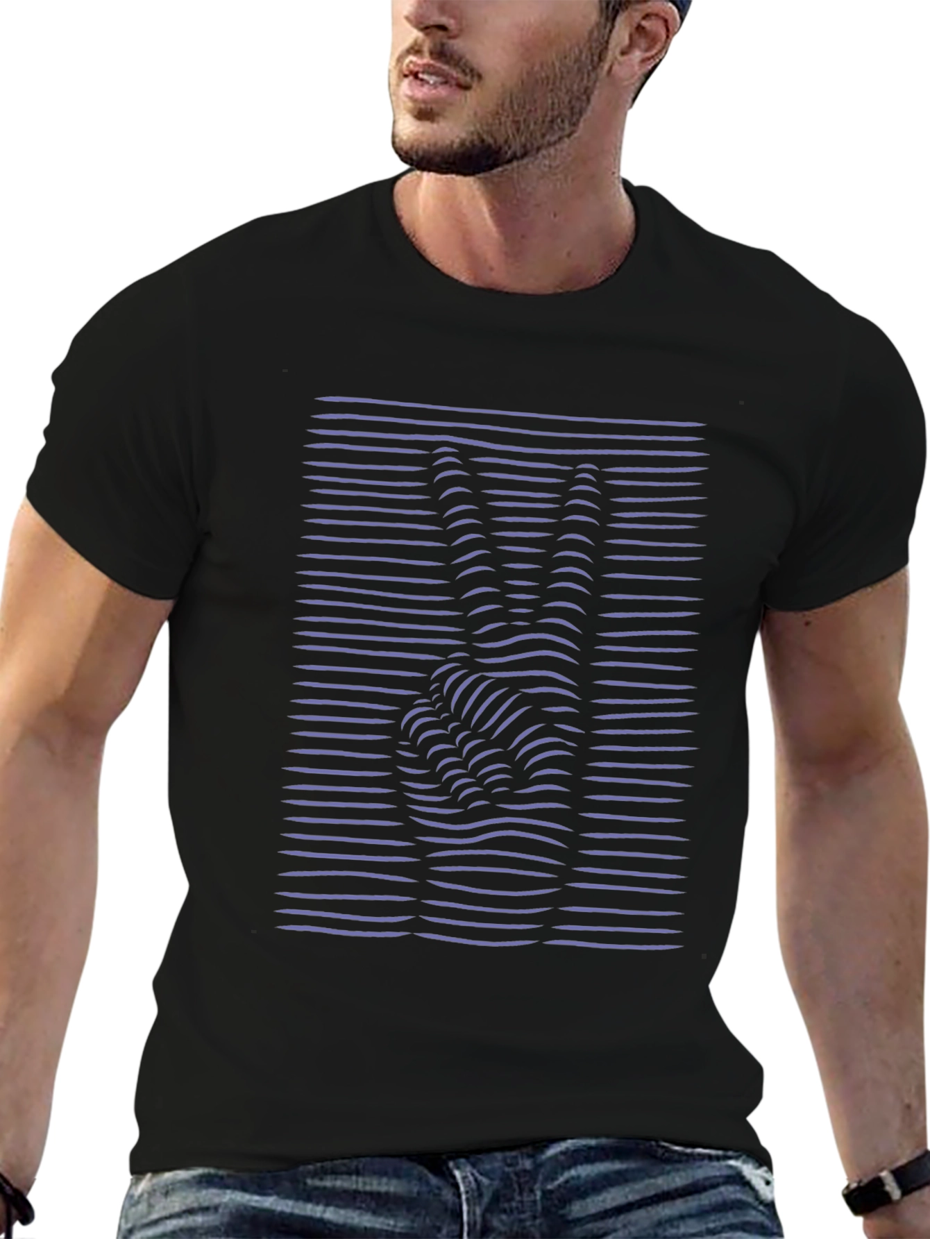 Peace Sign Optical Illusion T-Shirt - Black