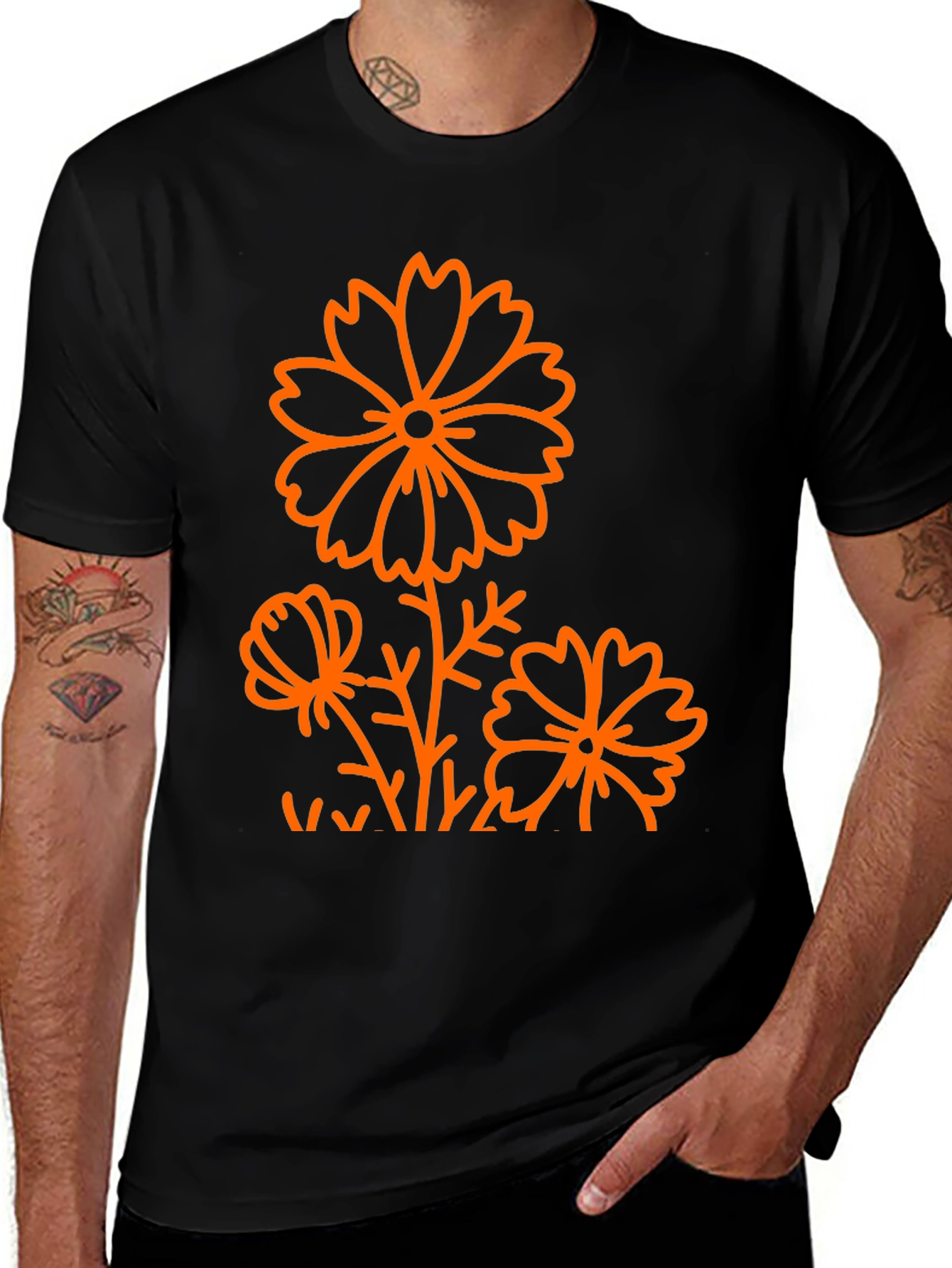 Black Floral Graphic Tee