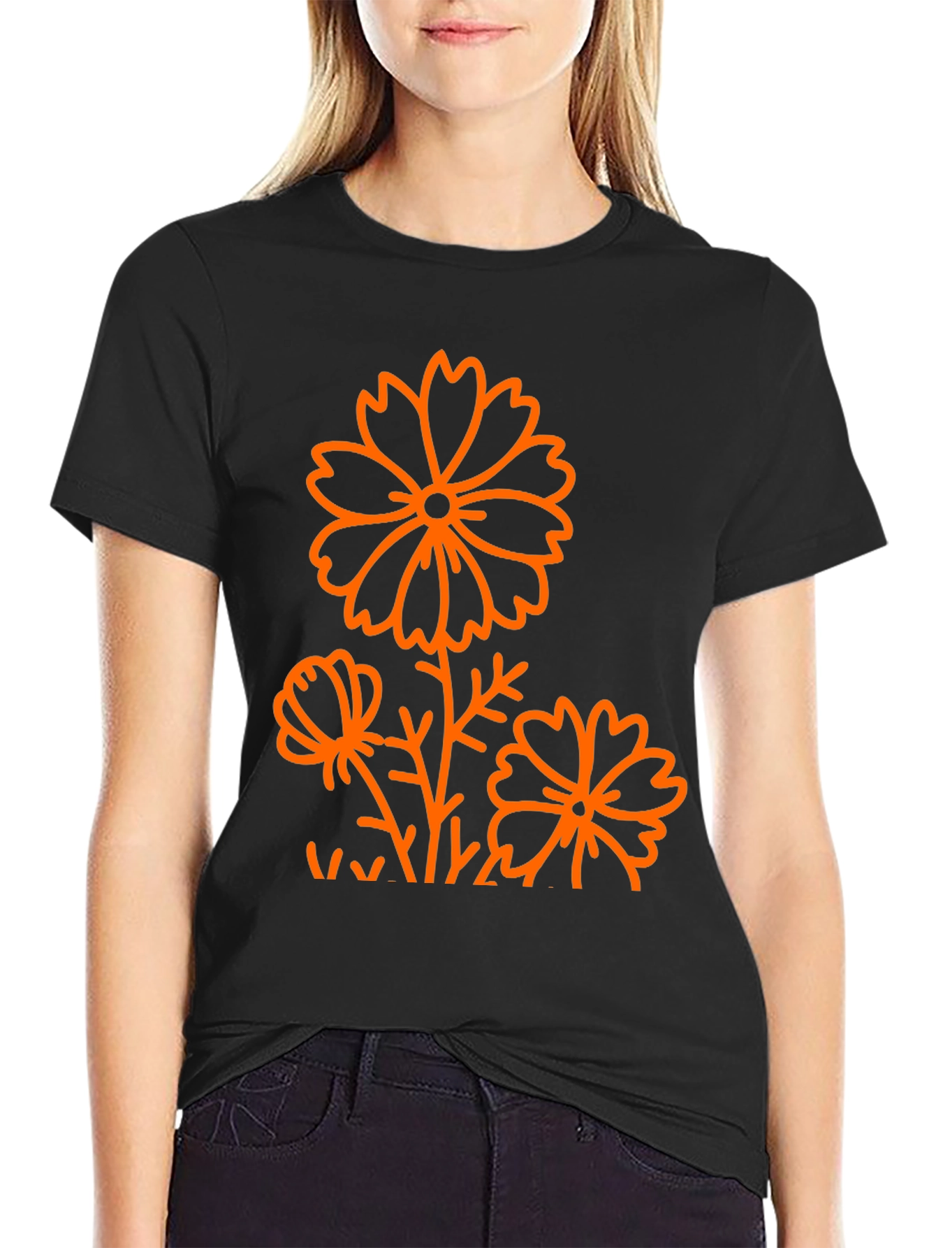 Black Floral Graphic Tee