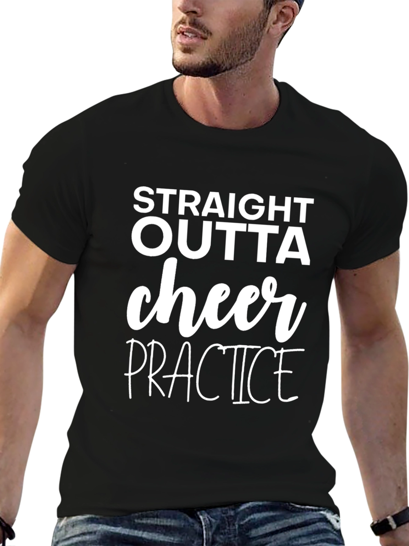 Straight Outta Cheer Practice Black T-Shirt