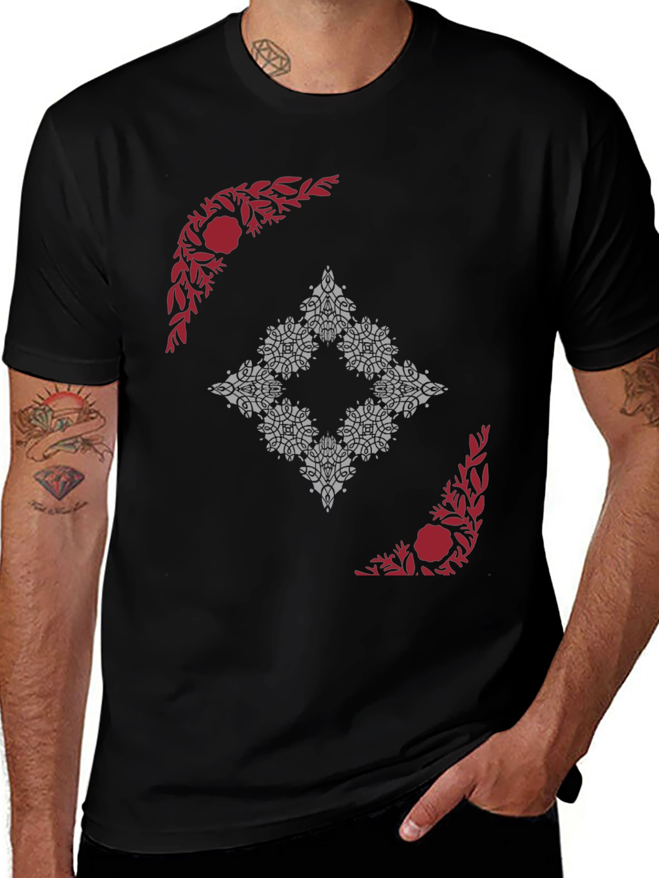 Abstract Floral Graphic Print Tee