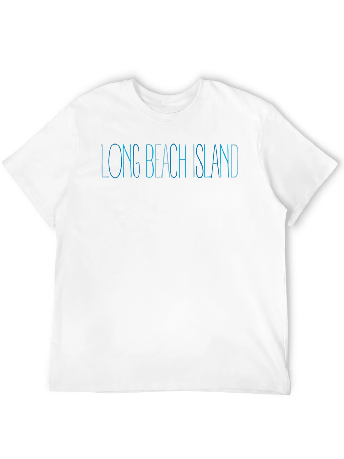 Long Beach Island Text Black T-Shirt