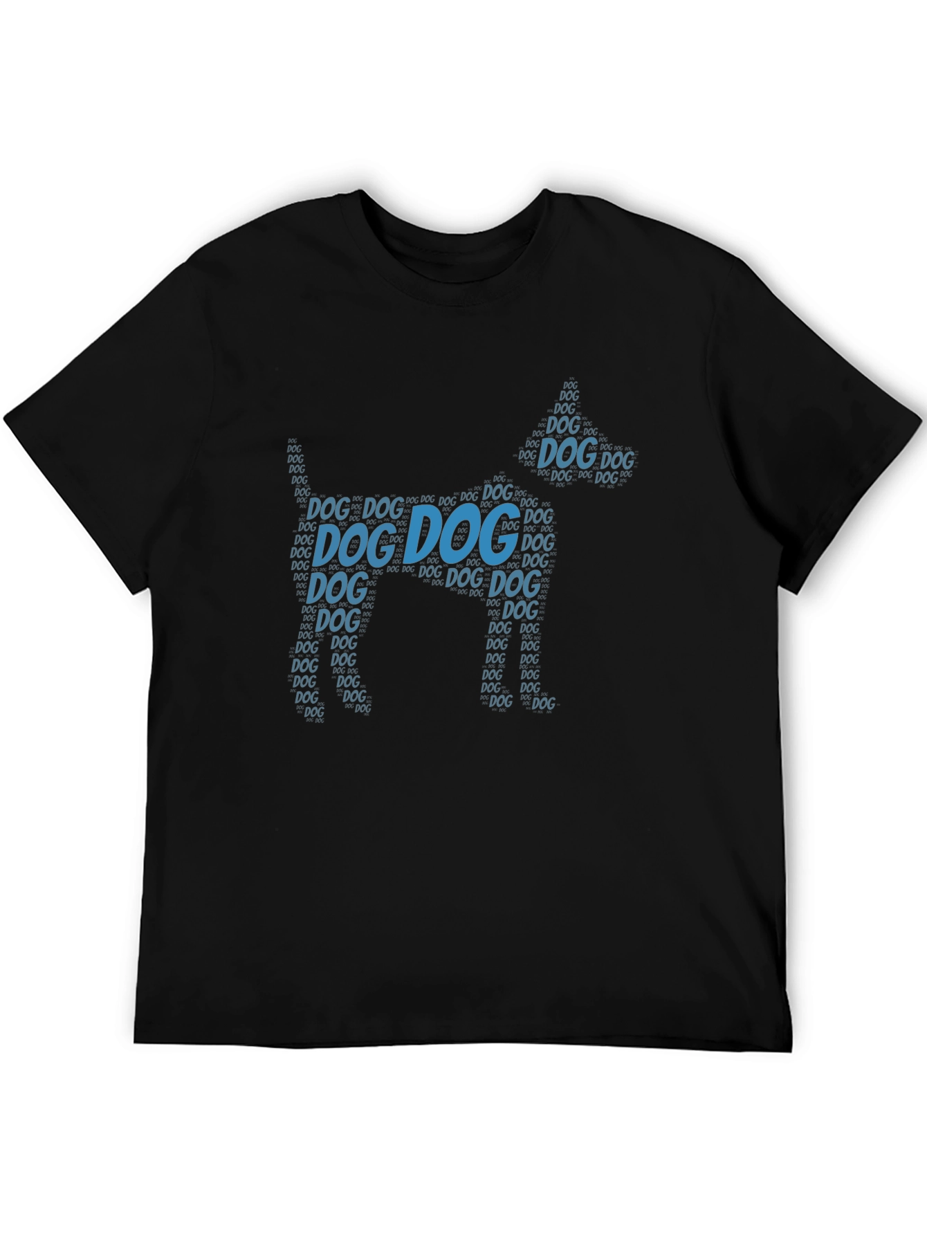 Dog Word Art Graphic Black T-Shirt