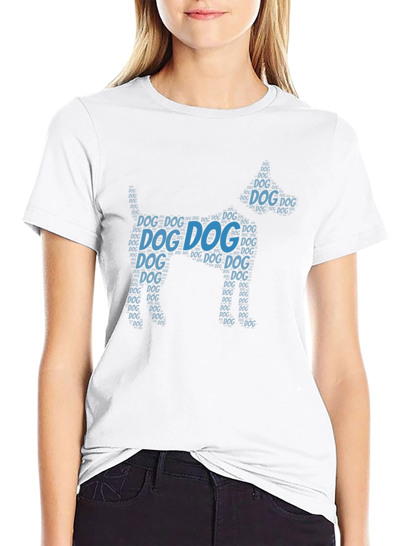 Dog Word Art Graphic Black T-Shirt