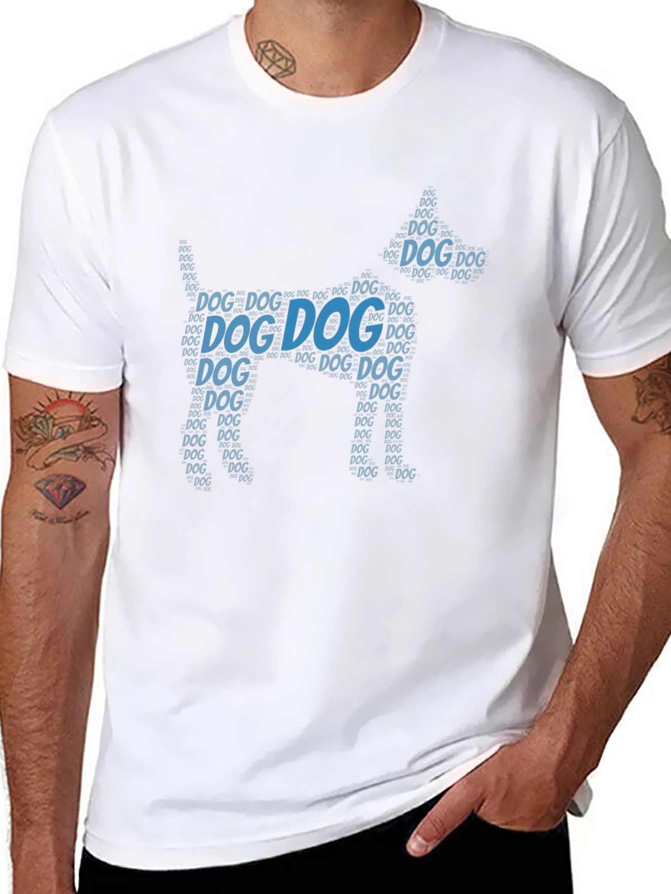 Dog Word Art Graphic Black T-Shirt