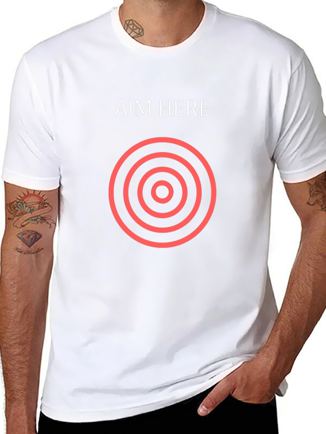 Aim Here Graphic T-Shirt - Black Cotton Tee