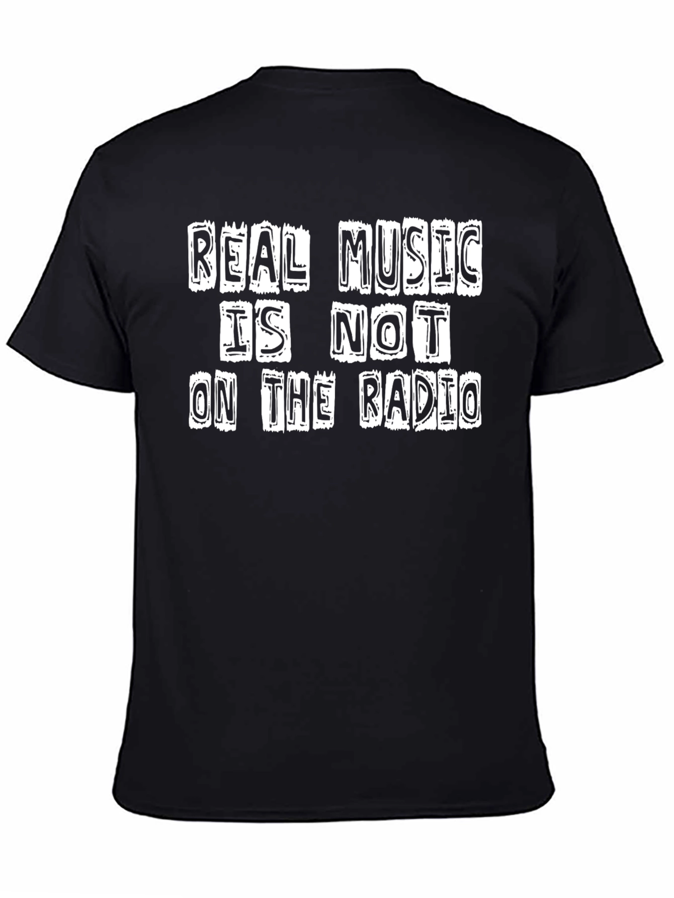 Real Music On Radio T-Shirt - Black Graphic Tee