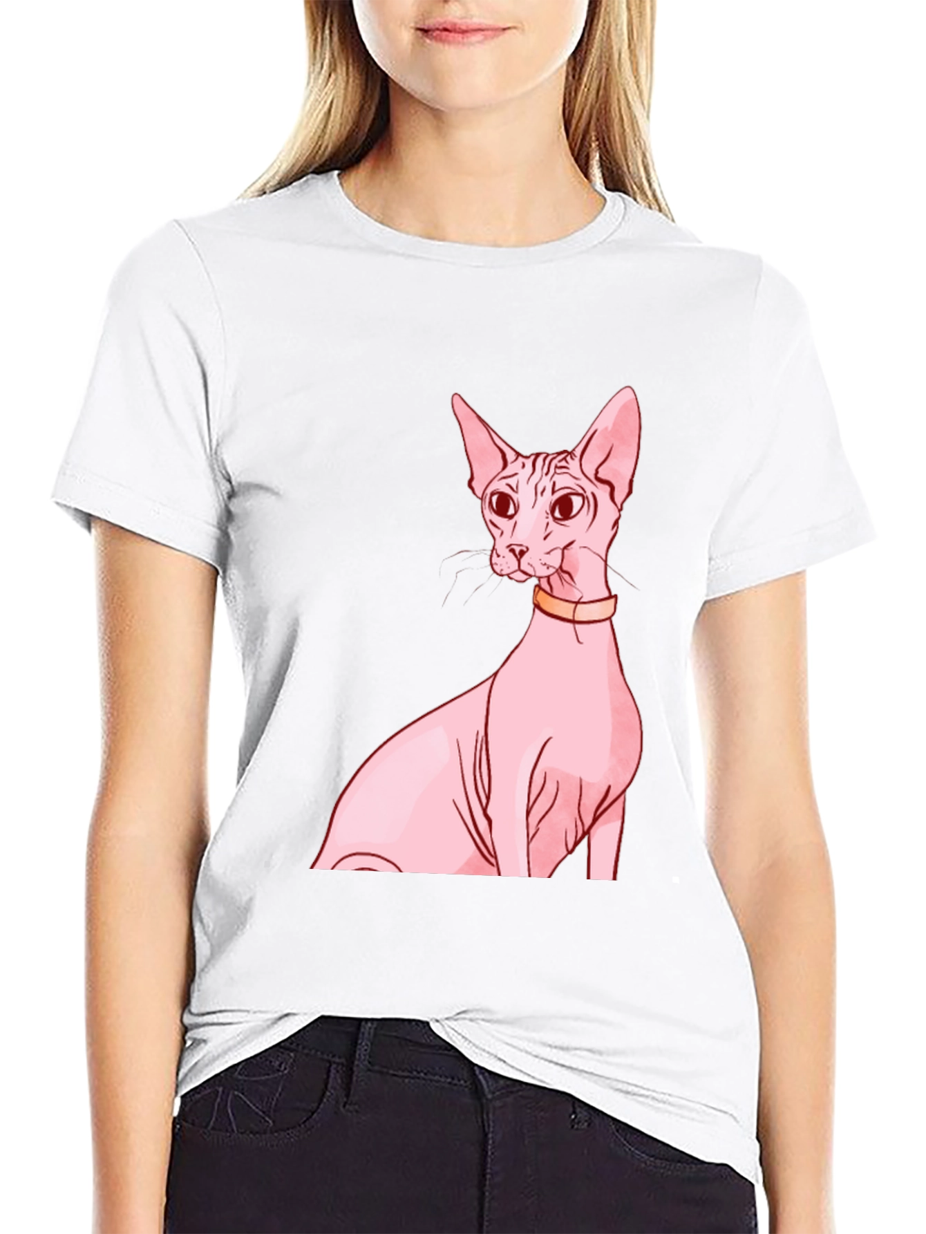 Black Sphynx Cat Graphic Tee