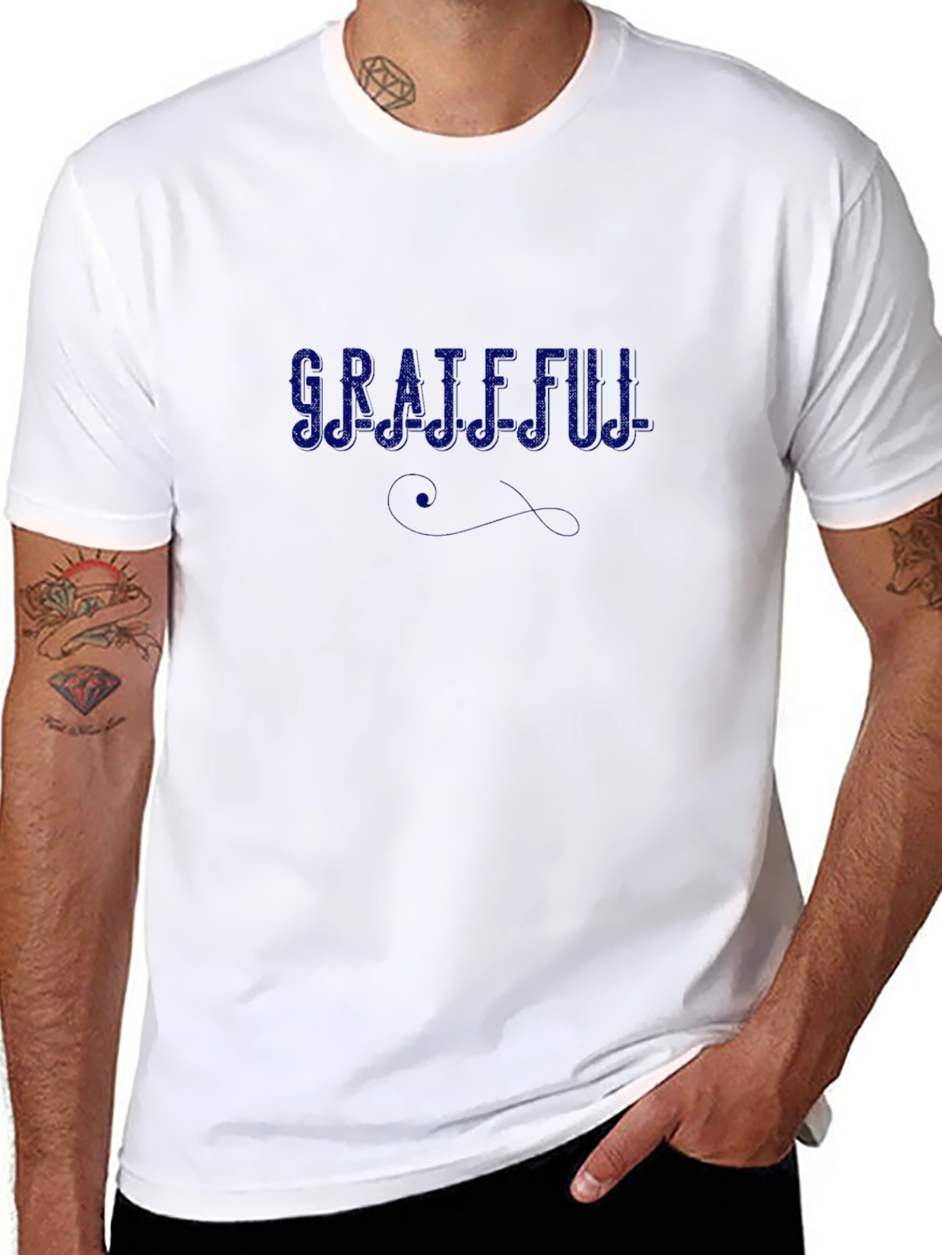 Grateful Graphic Tee - Black Casual T-Shirt