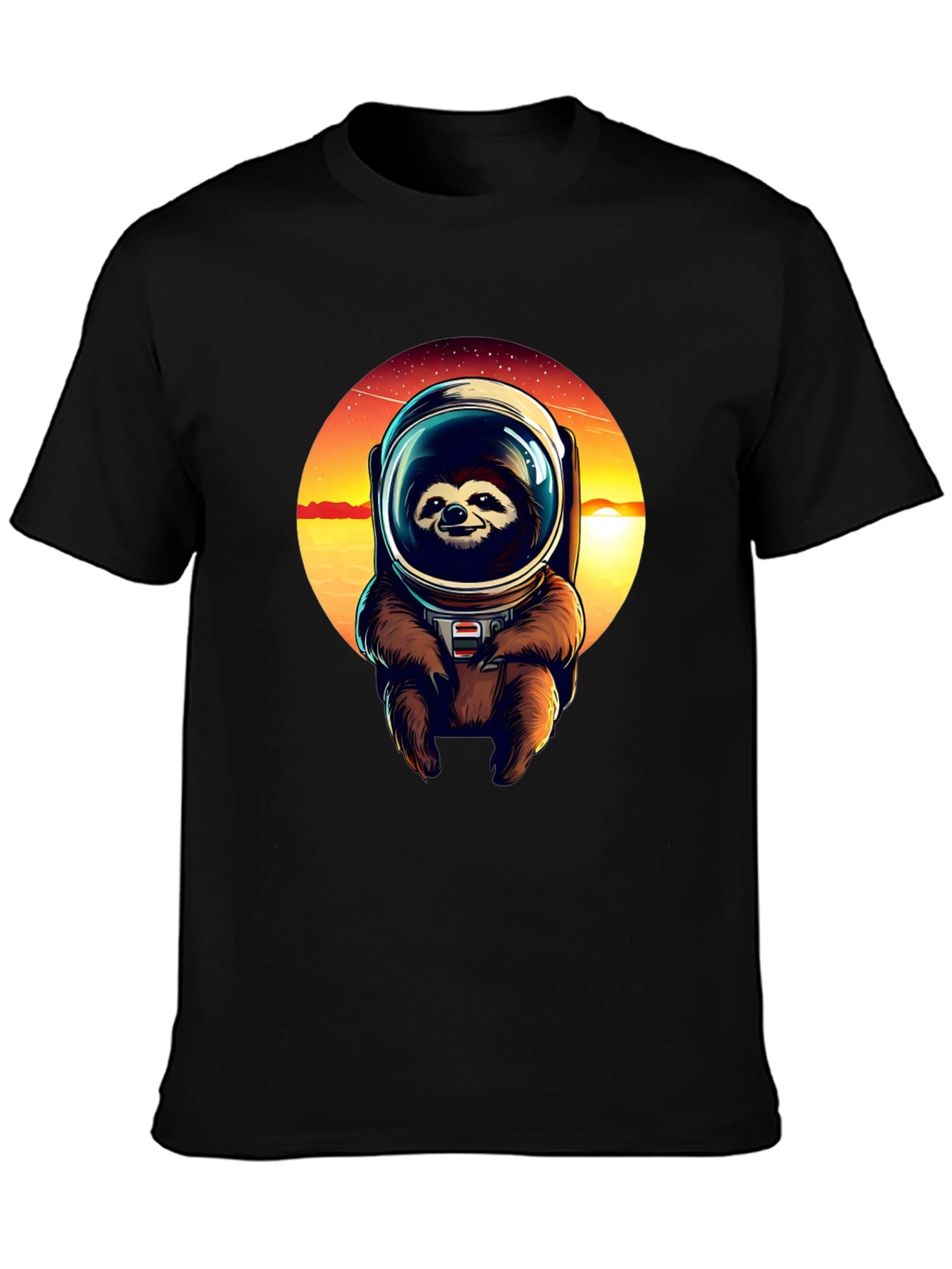 Sloth Astronaut Graphic Tee - Black