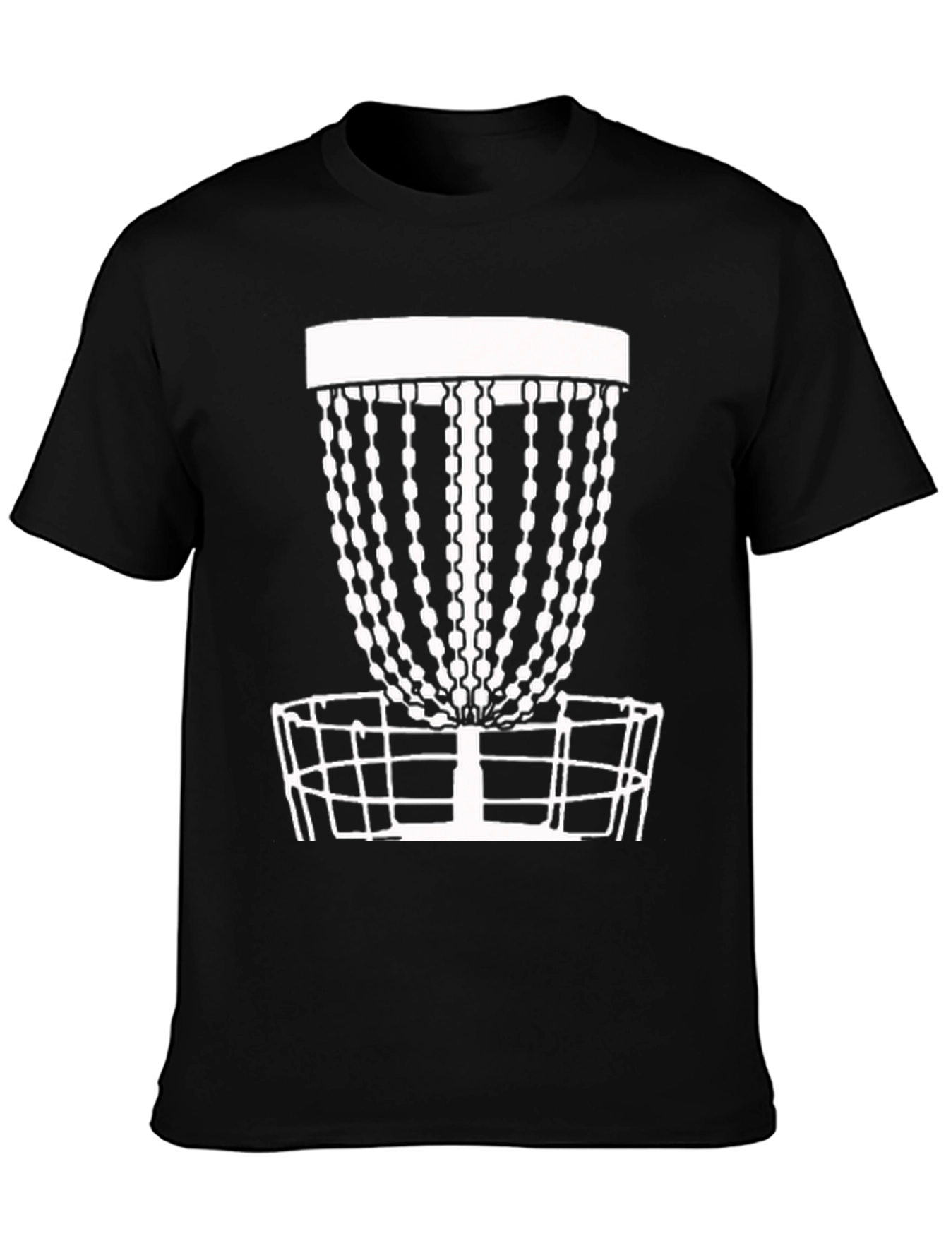 Disc Golf Basket Tee - Black Cotton Casual T-Shirt