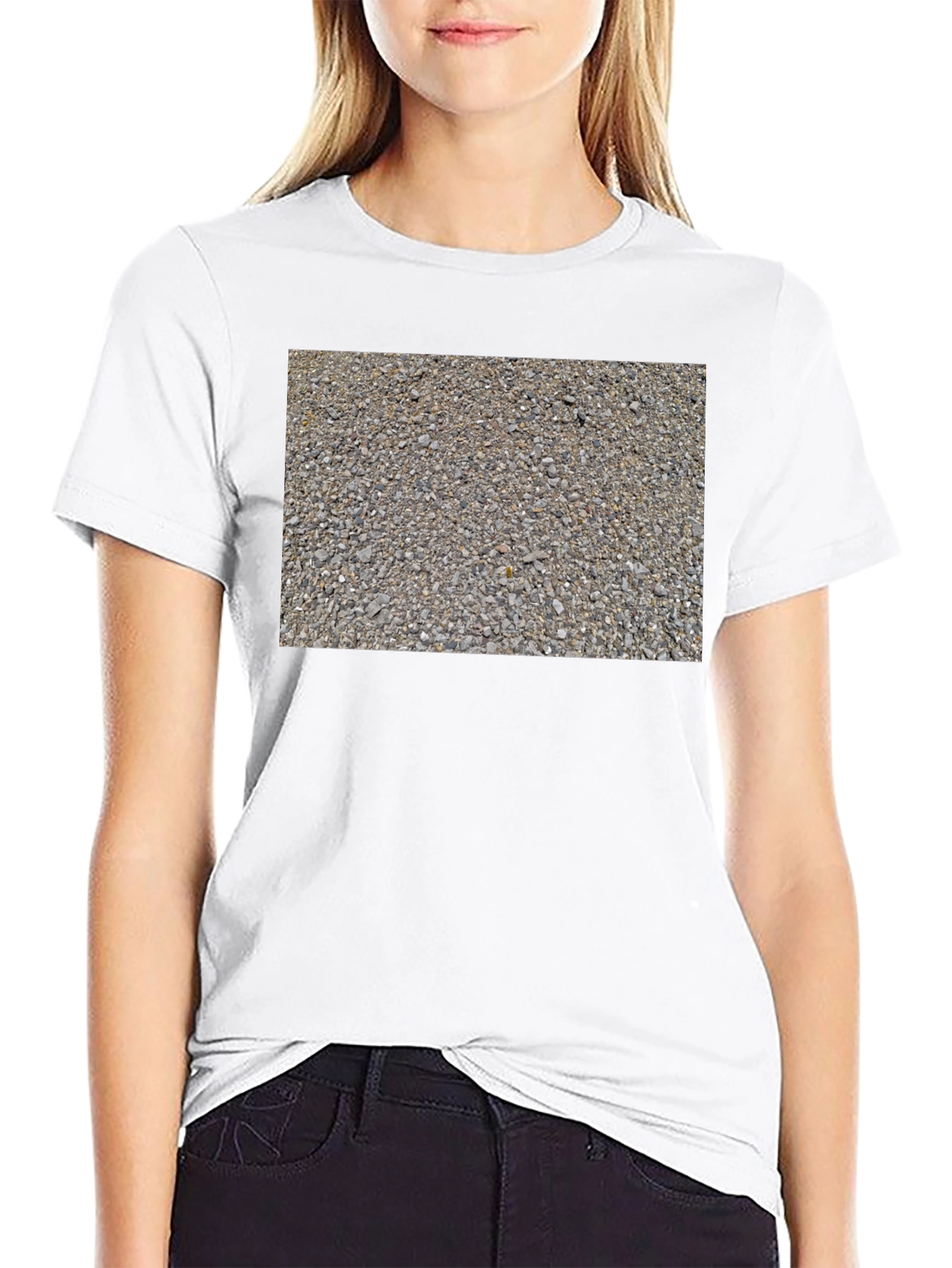 Gravel Print Black Tee