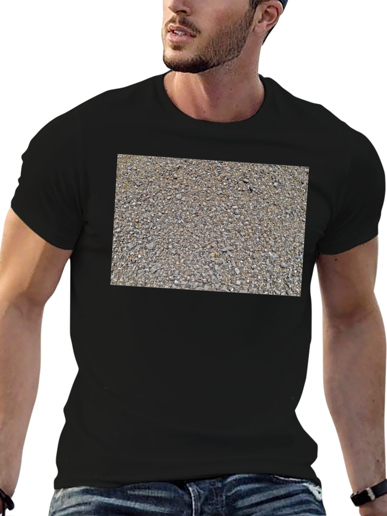 Gravel Print Black Tee