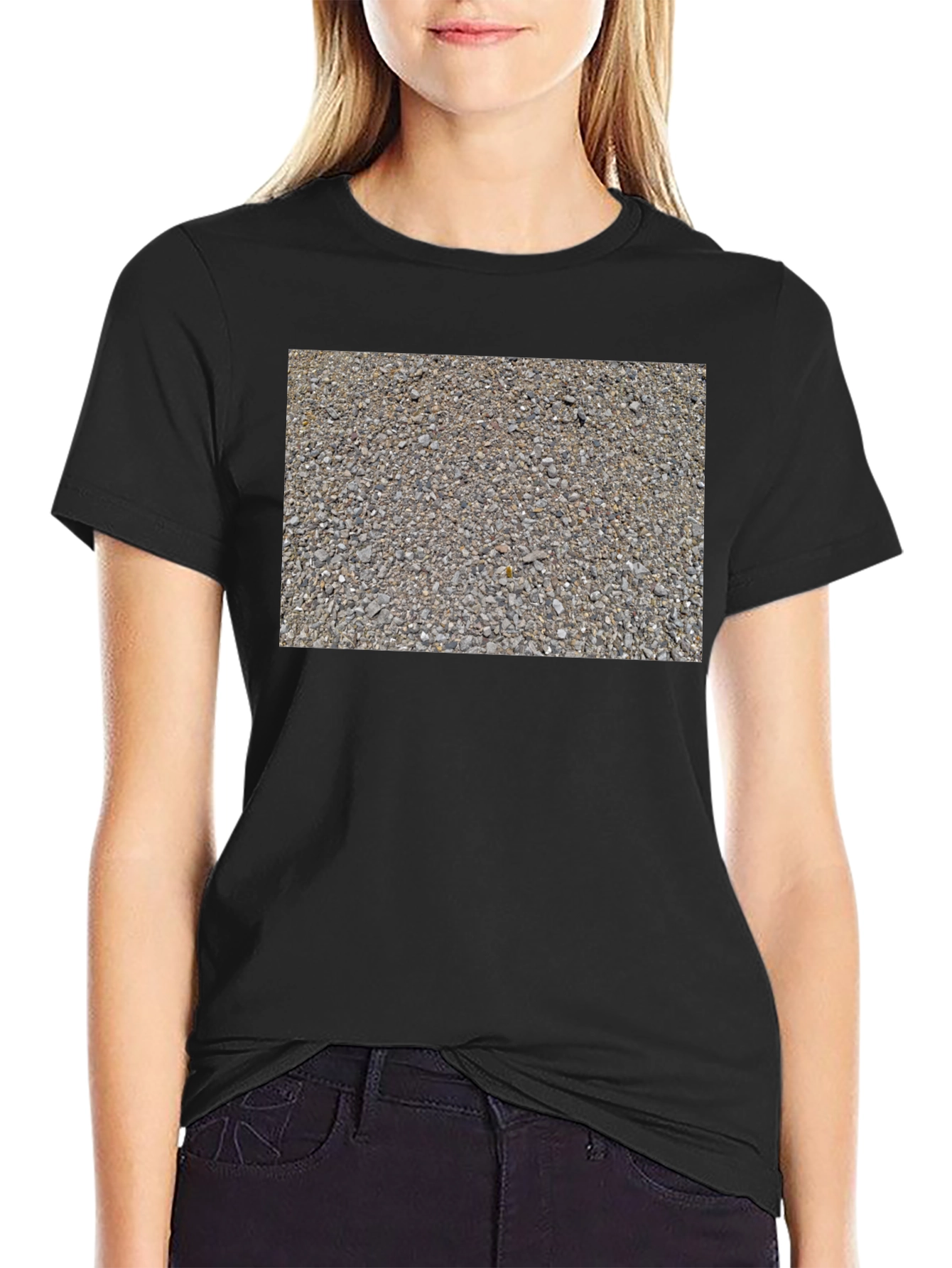 Gravel Print Black Tee