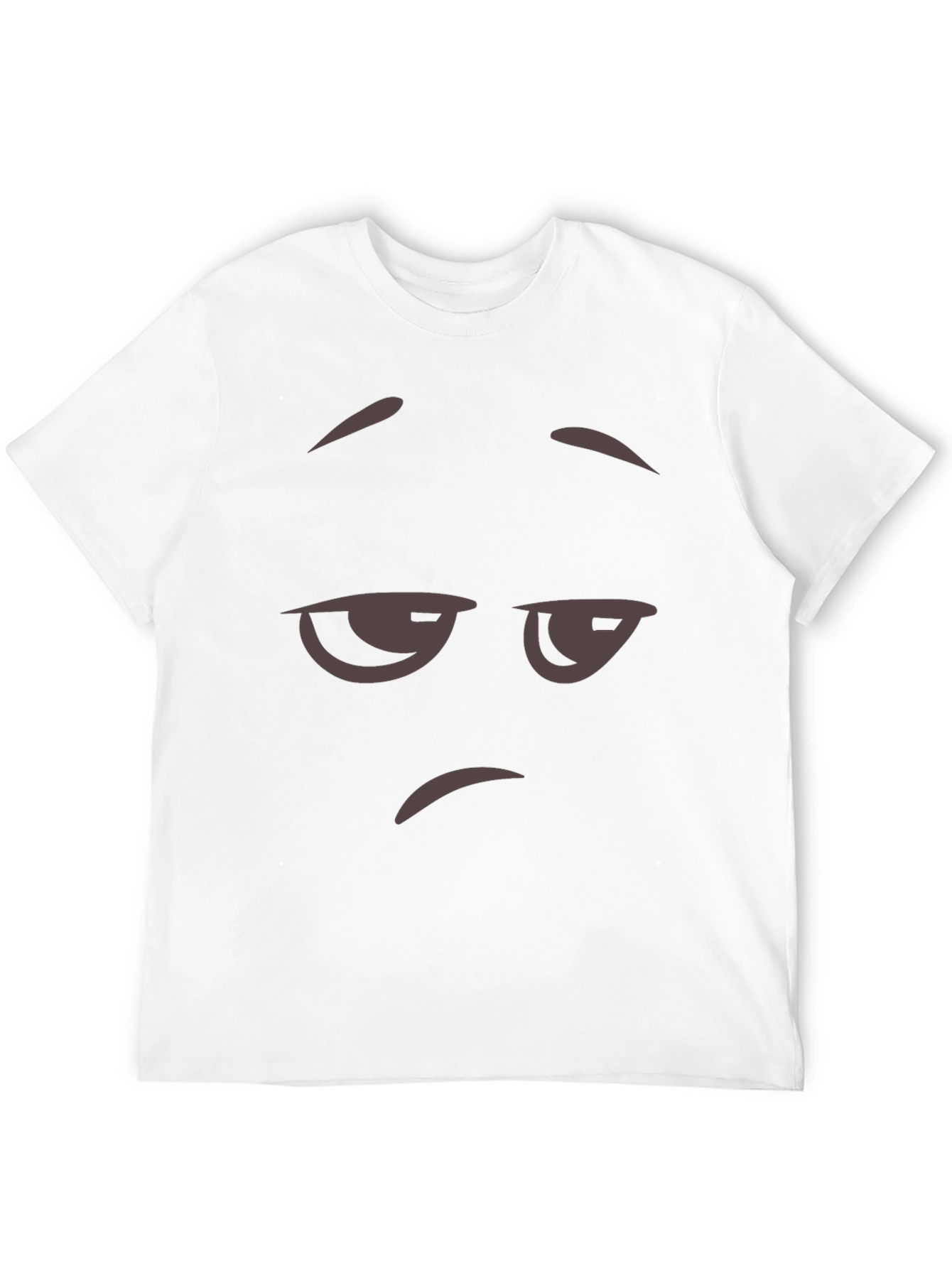 Mens Black T-Shirt with Grumpy Face Graphic