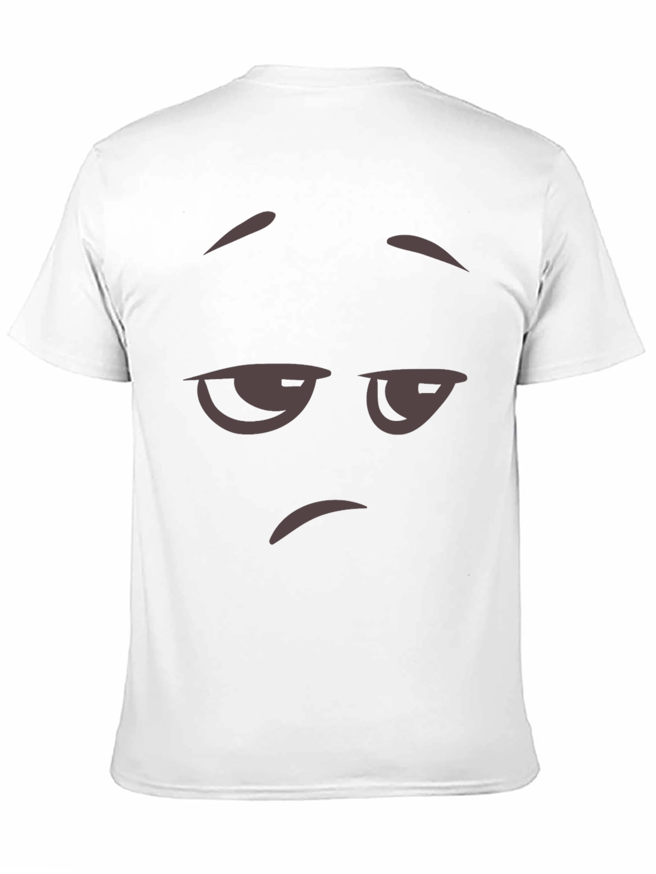 Mens Black T-Shirt with Grumpy Face Graphic