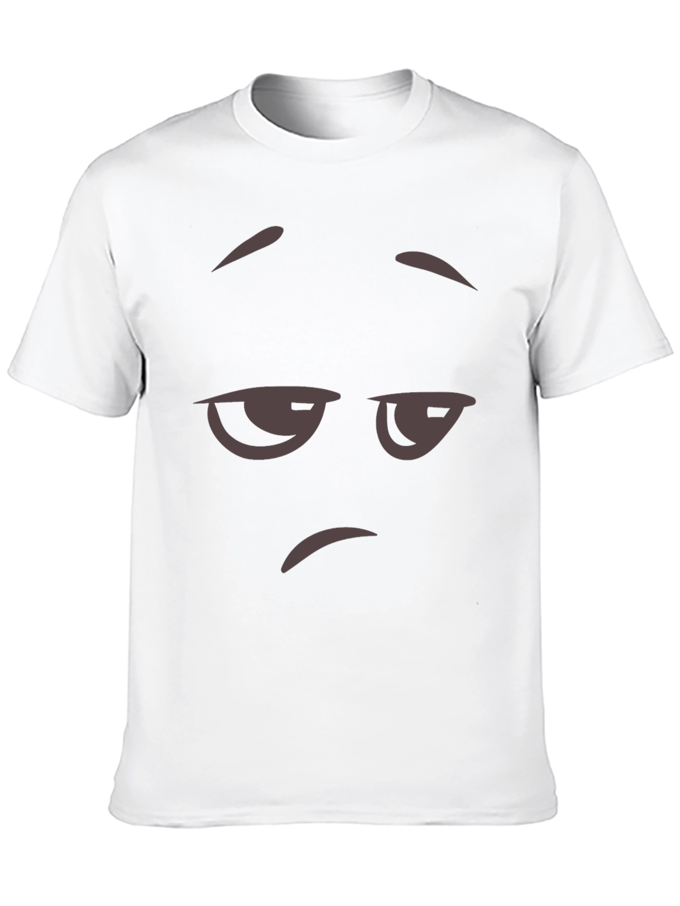 Mens Black T-Shirt with Grumpy Face Graphic