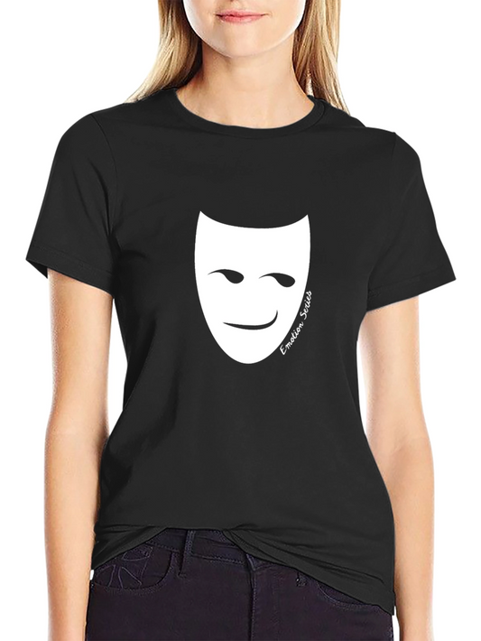 Emotion Series Black T-Shirt with Smiling Mask