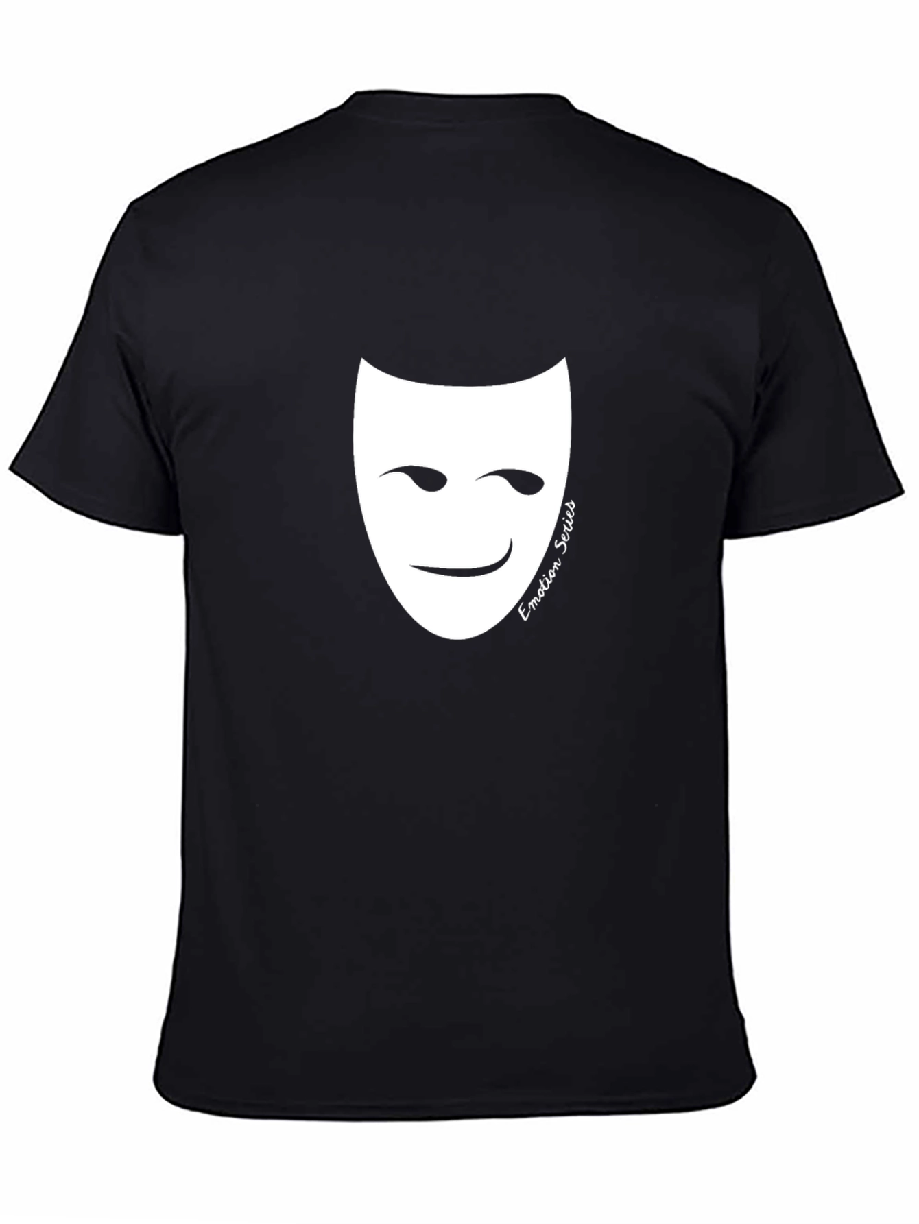 Emotion Series Black T-Shirt with Smiling Mask