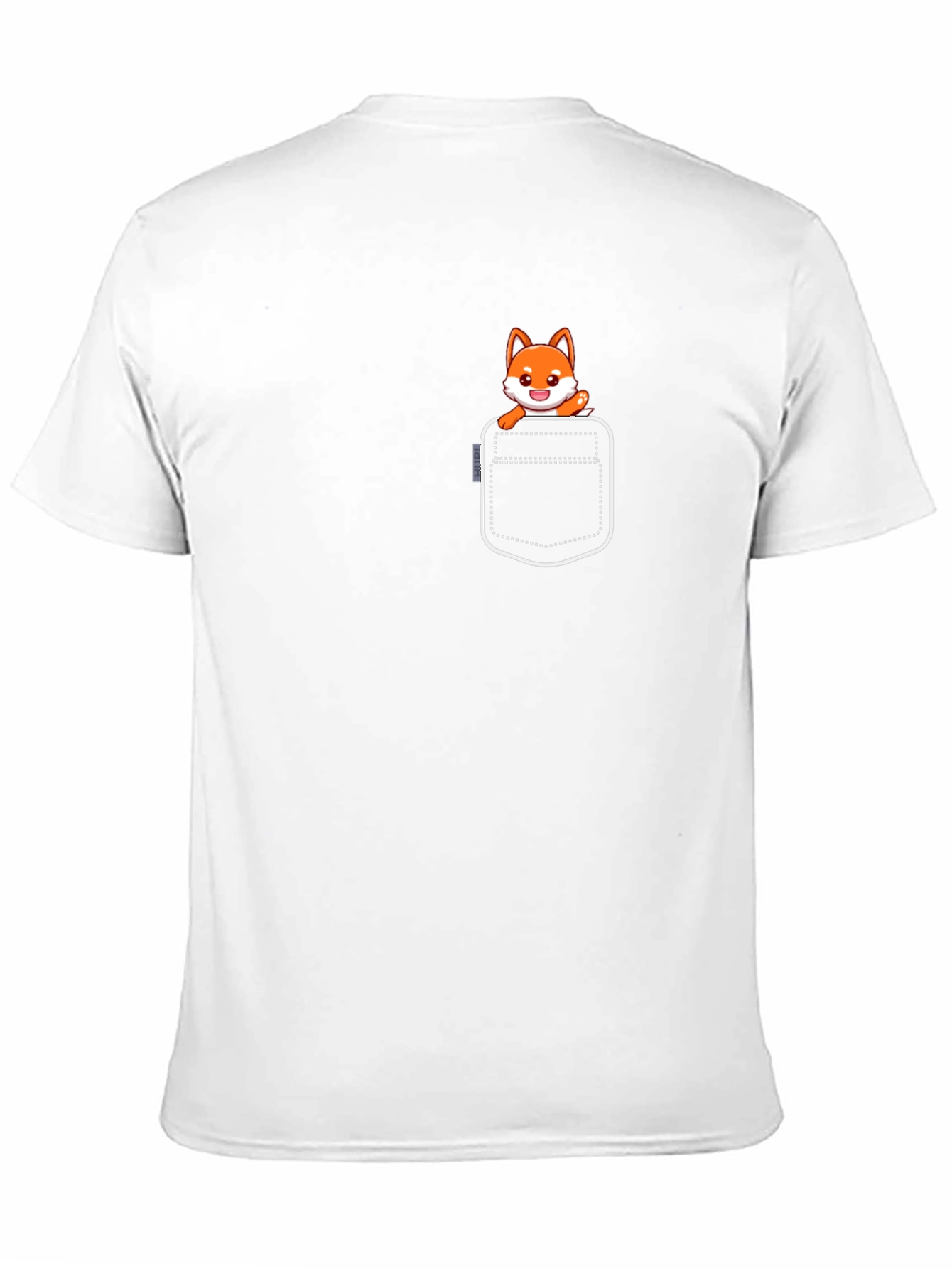 Cute Fox Pocket T-Shirt - Unisex Black Tee