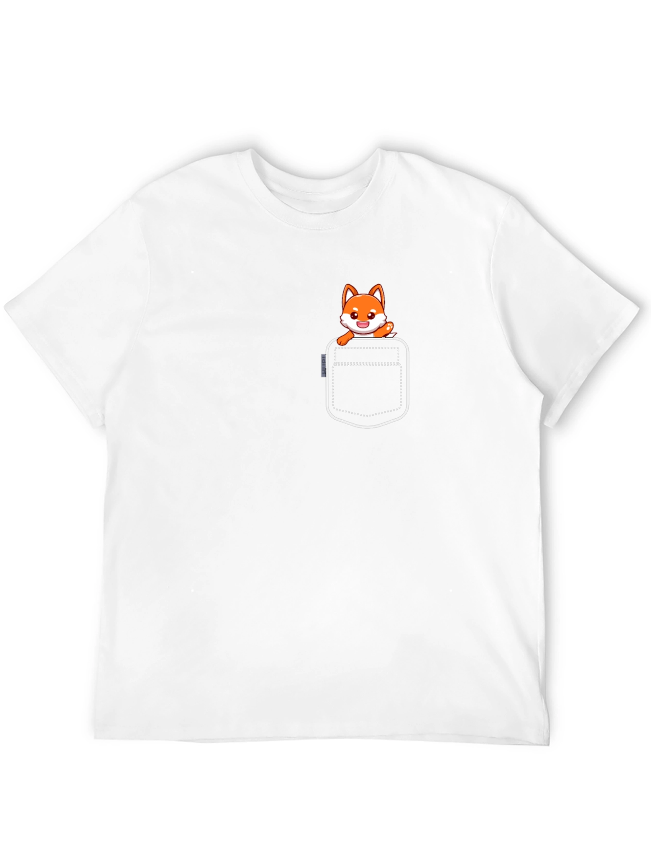 Cute Fox Pocket T-Shirt - Unisex Black Tee
