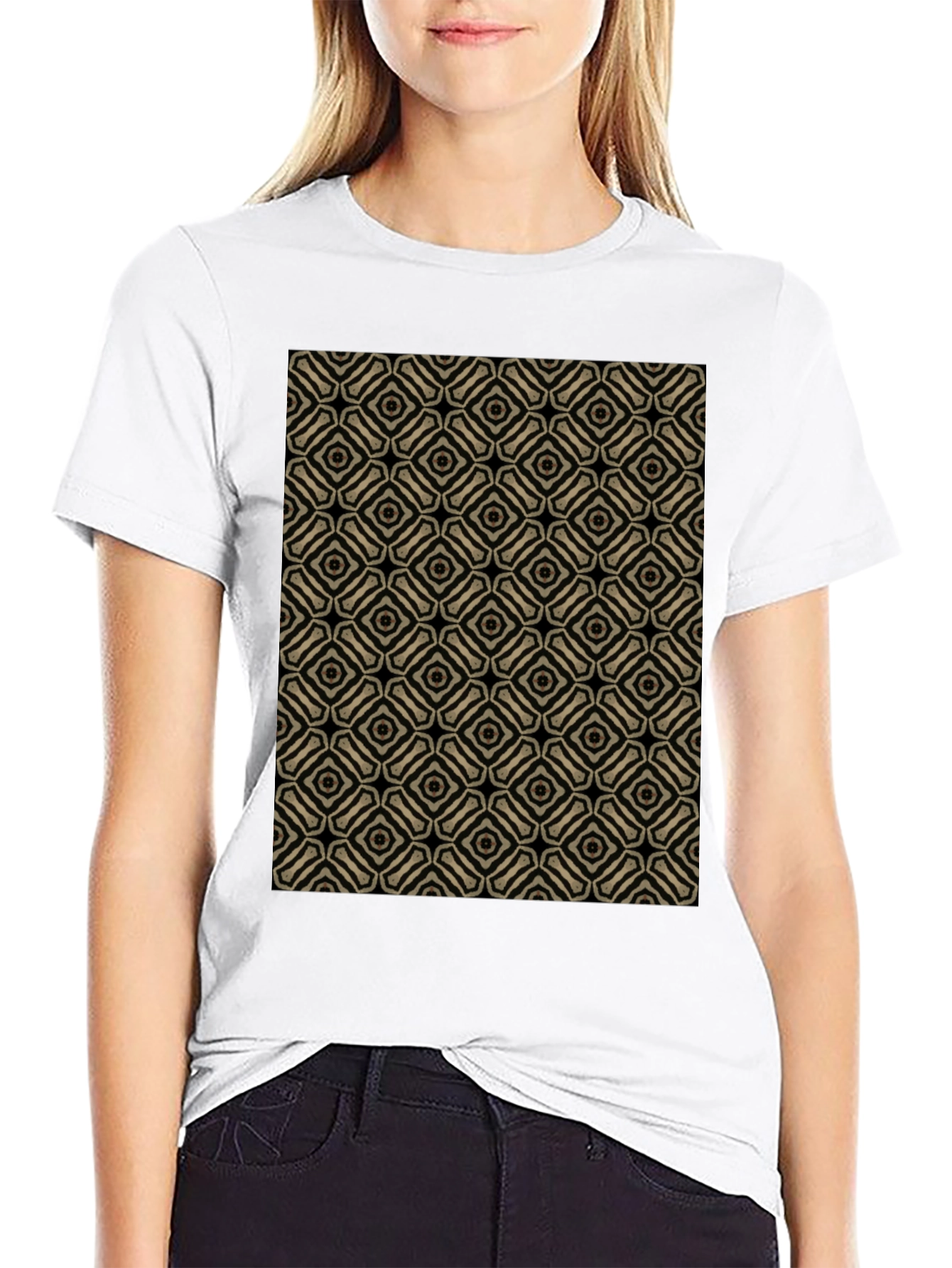 Patterned Black T-Shirt