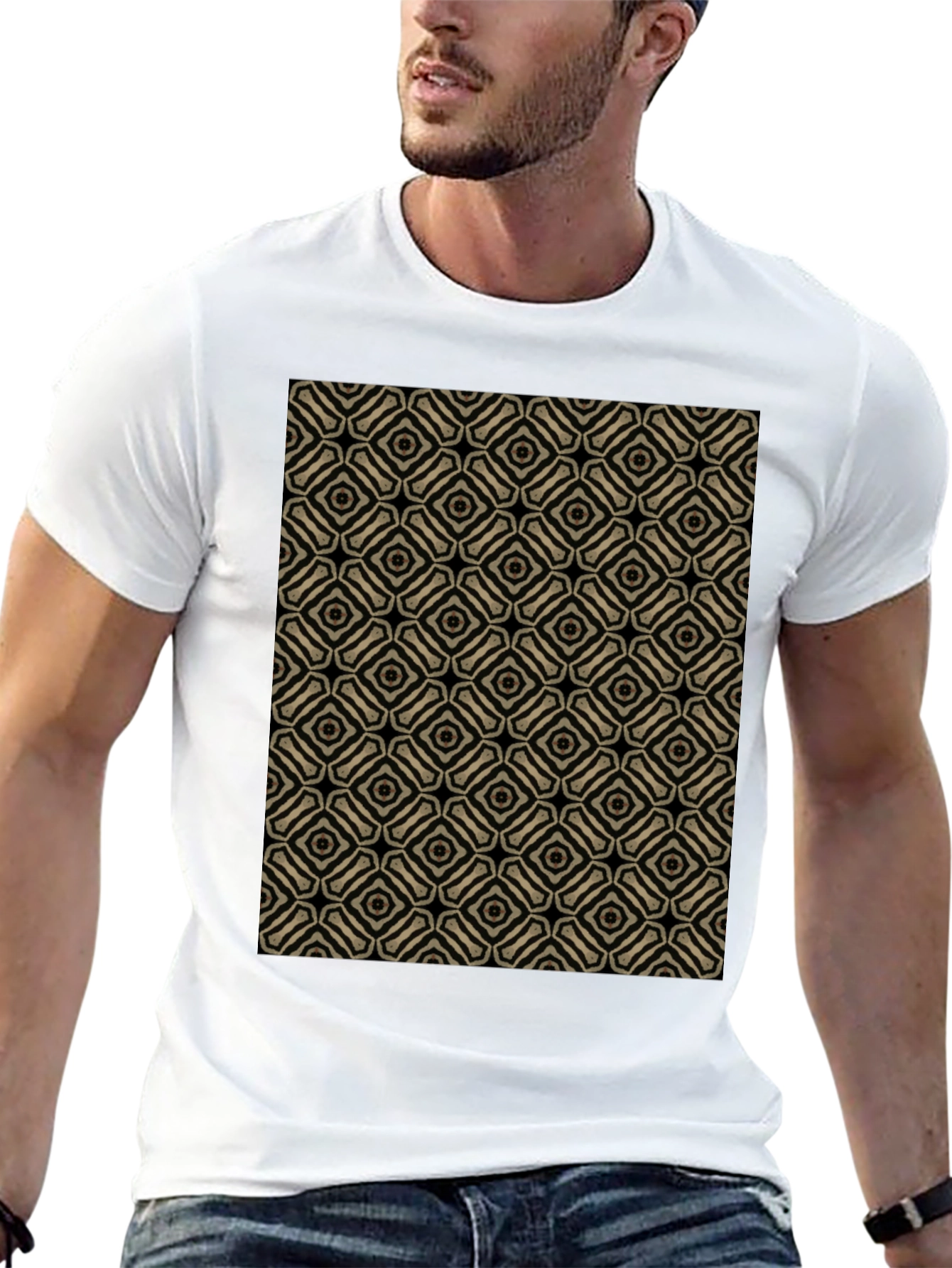 Patterned Black T-Shirt
