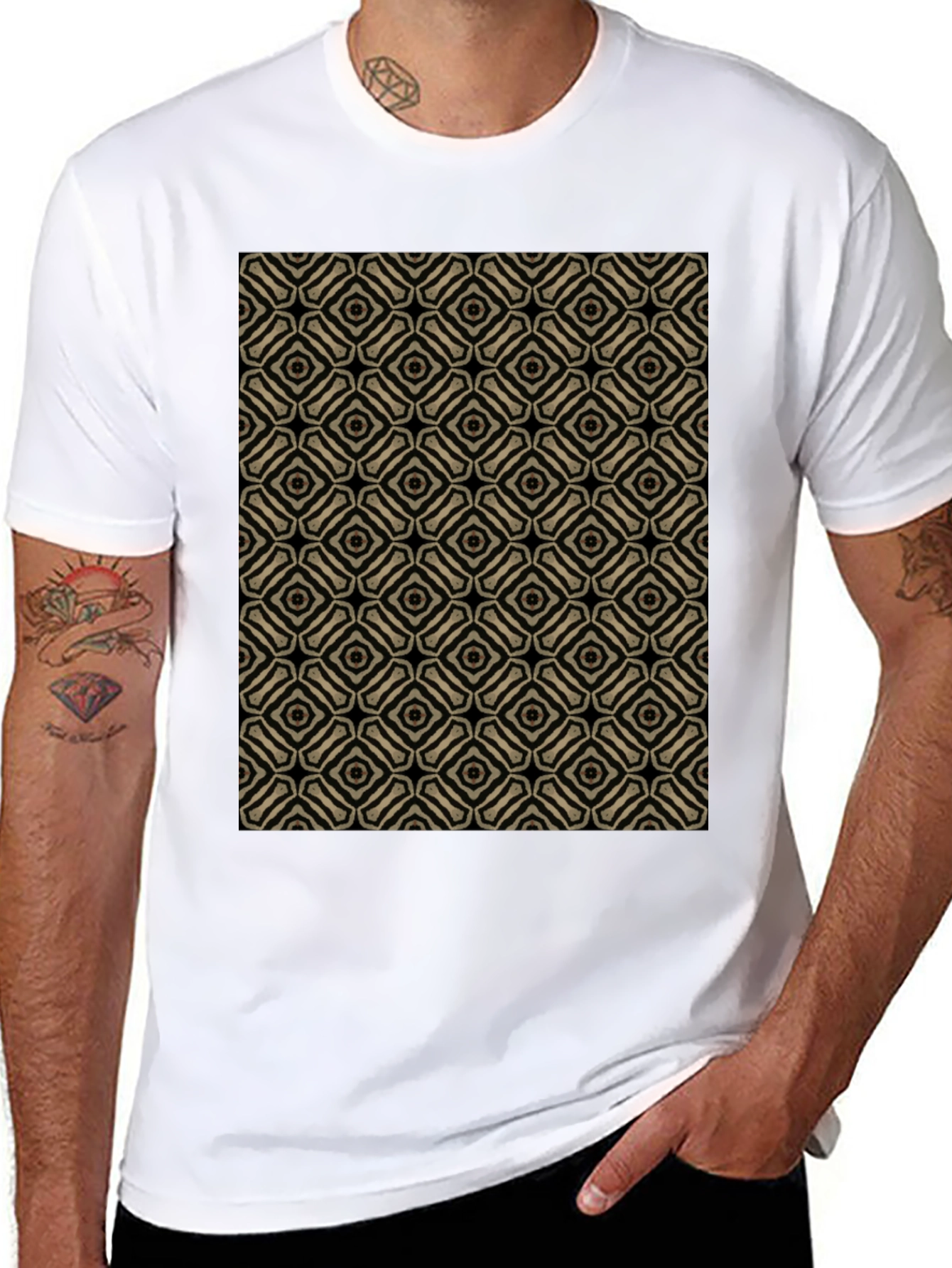 Patterned Black T-Shirt