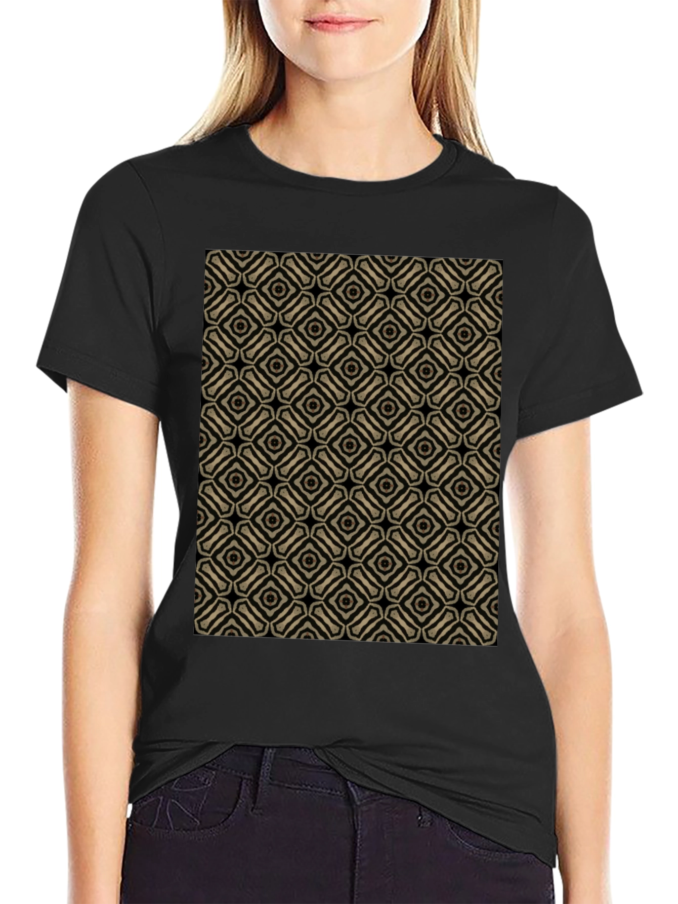 Patterned Black T-Shirt