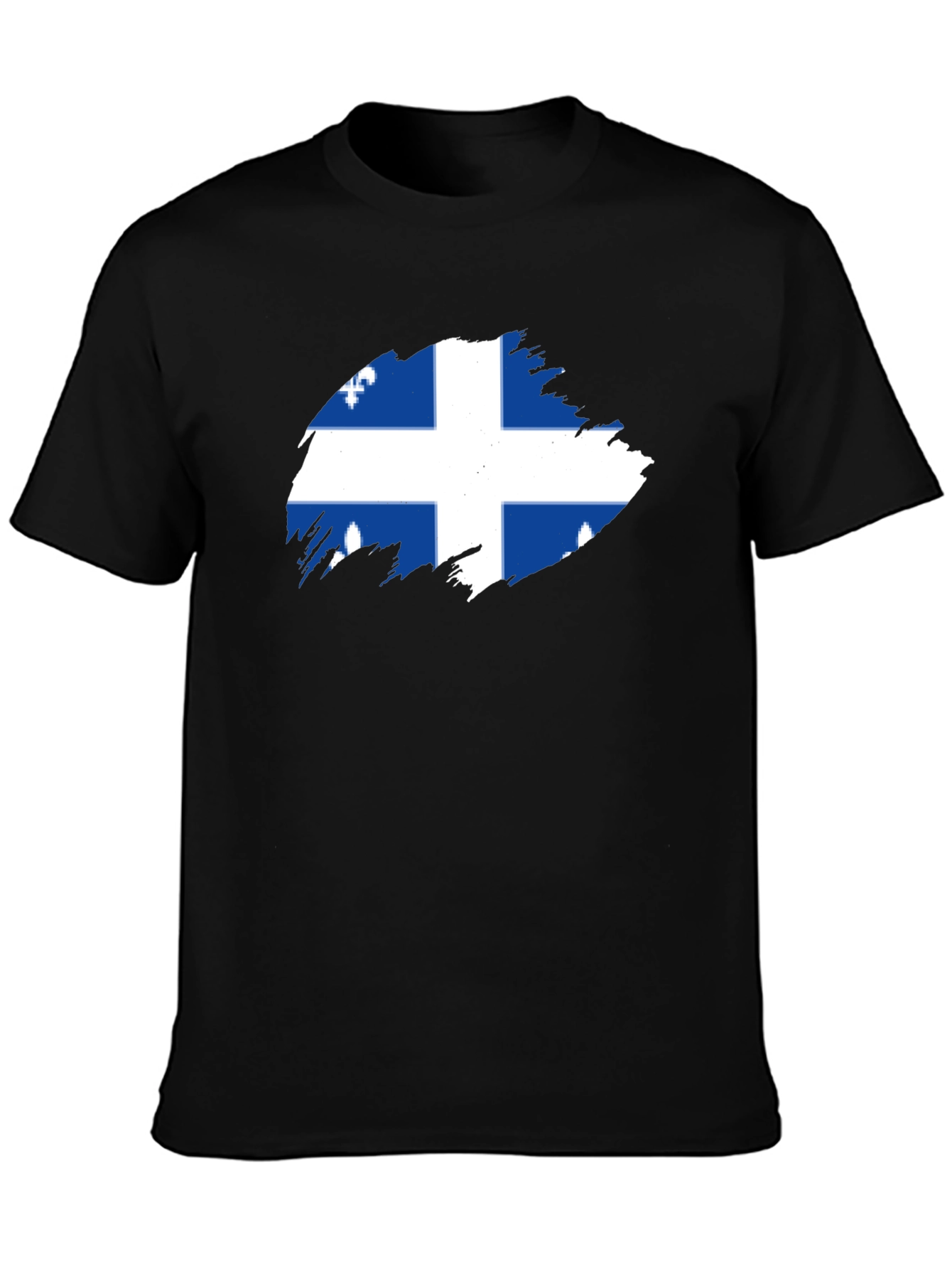 Quebec Flag T-Shirt -  Mens Black Tee