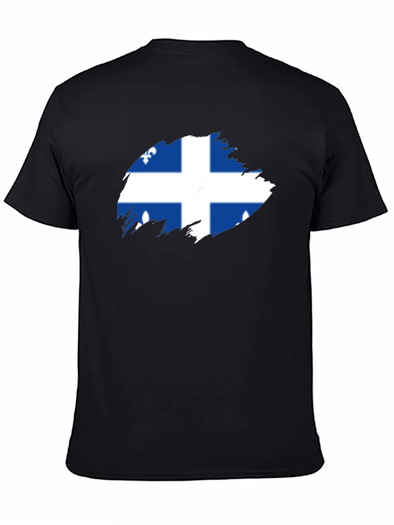 Quebec Flag T-Shirt -  Mens Black Tee