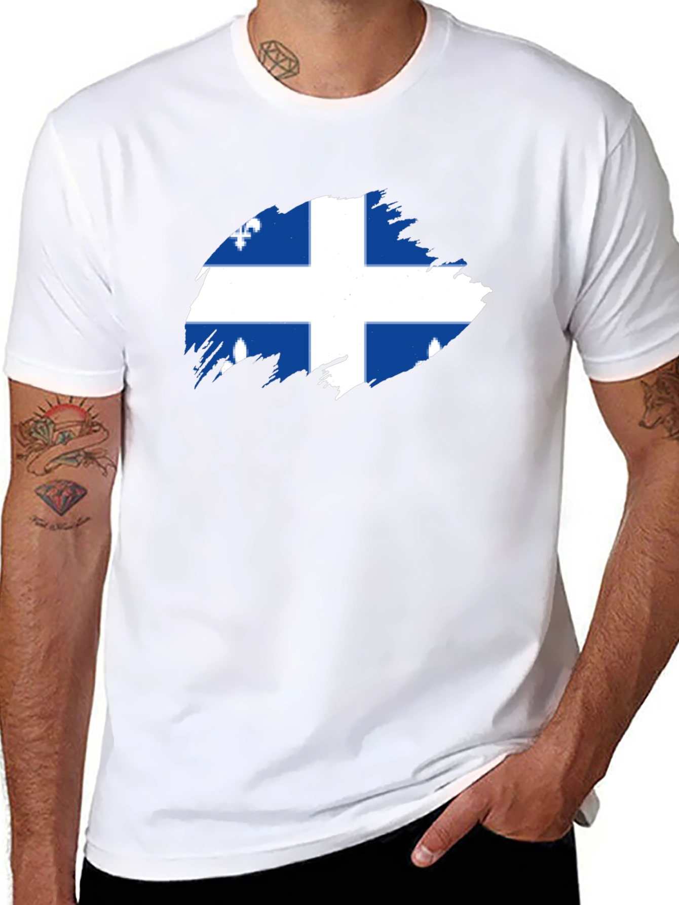 Quebec Flag T-Shirt -  Mens Black Tee