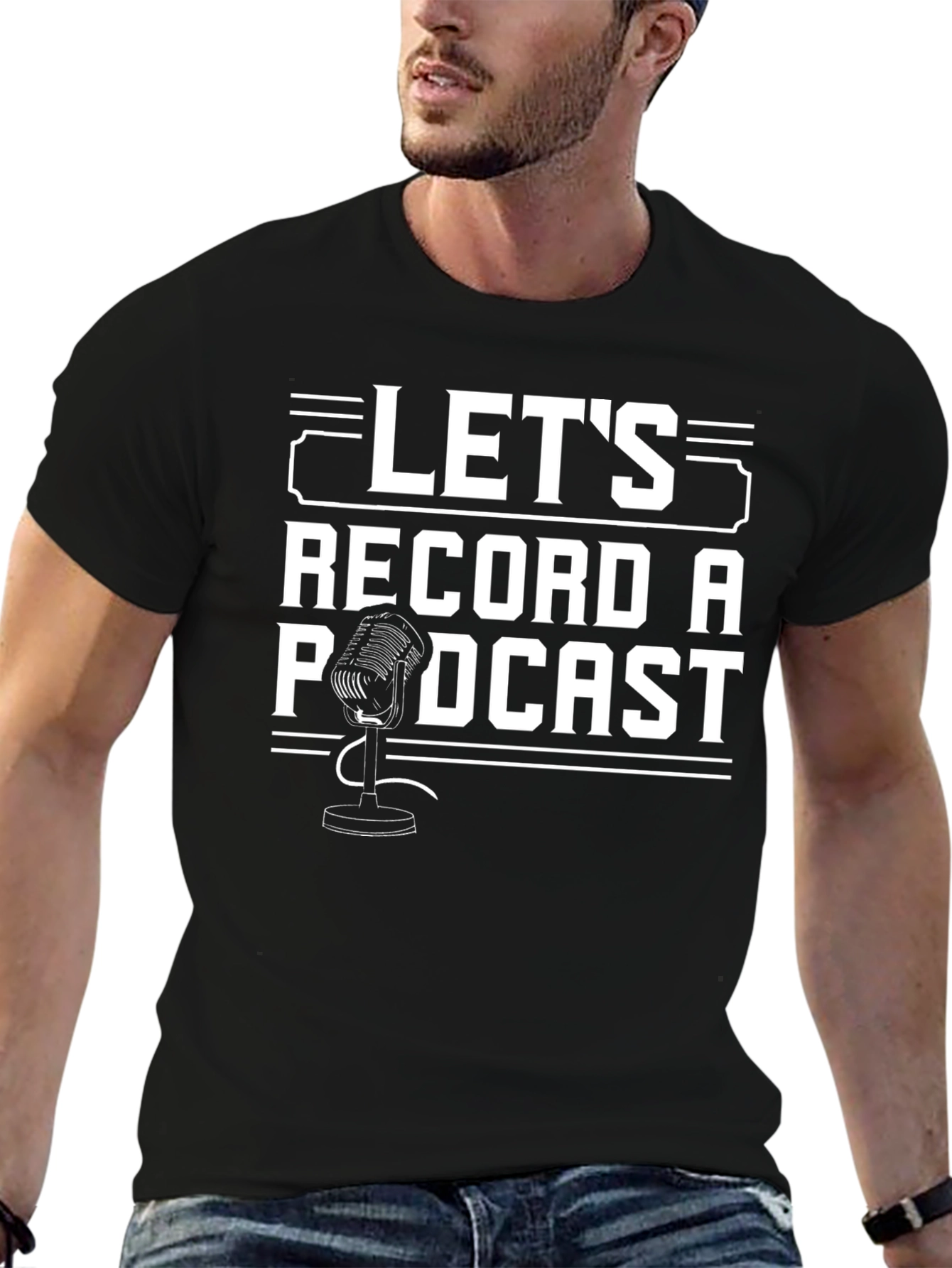 Lets Record a Podcast Graphic T-Shirt