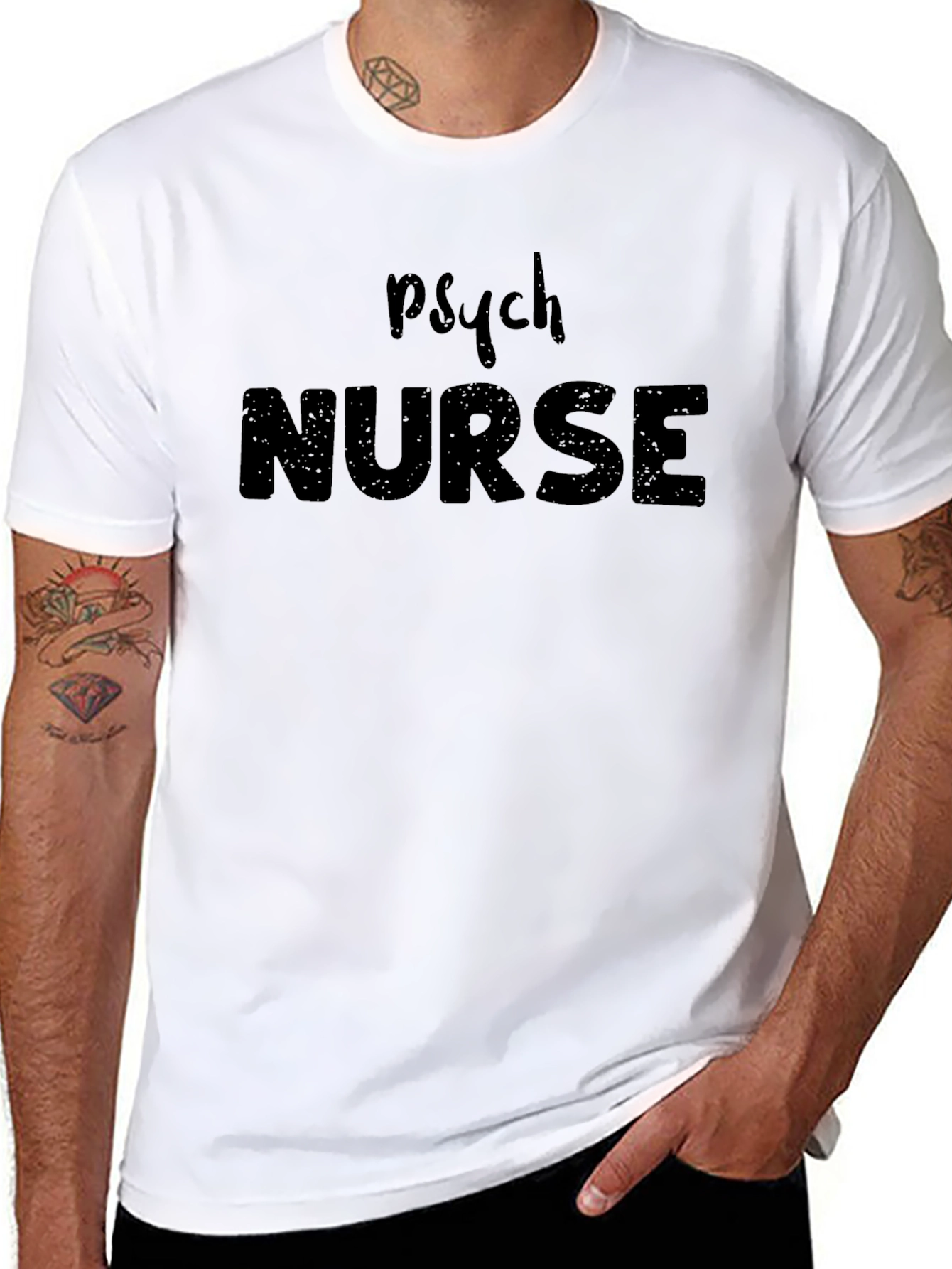Psych Nurse Unisex Black T-Shirt