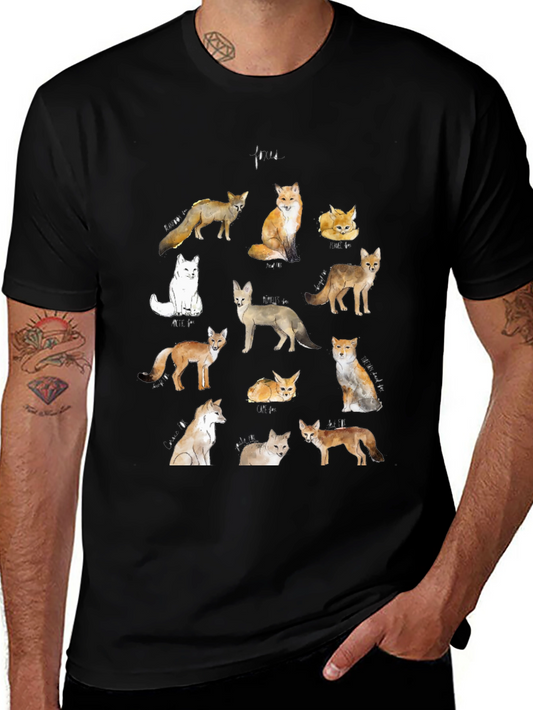 Fox Watercolor Graphic Tee - Unisex Casual T-Shirt