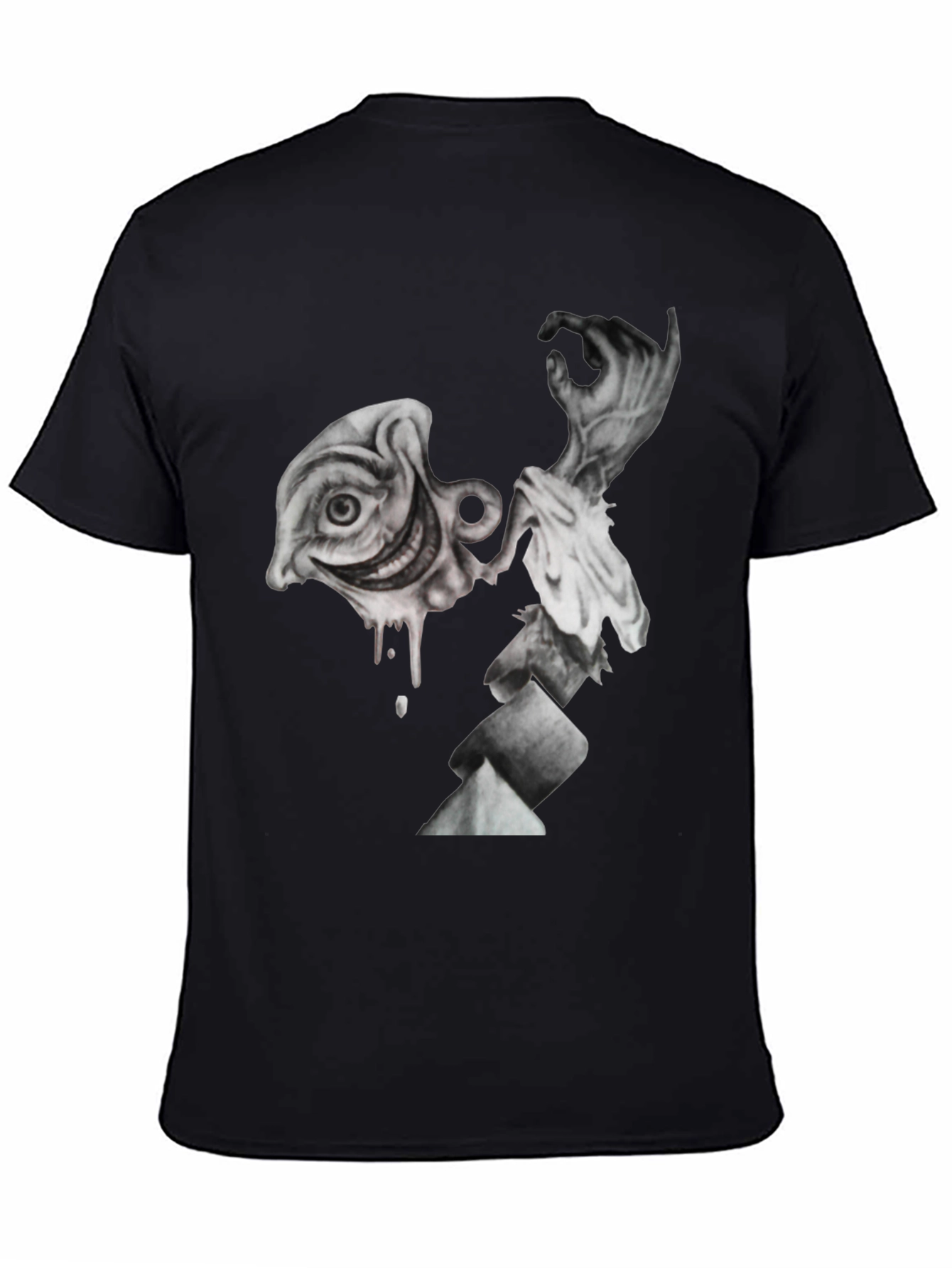 Surreal Art Graphic Print Black T-Shirt